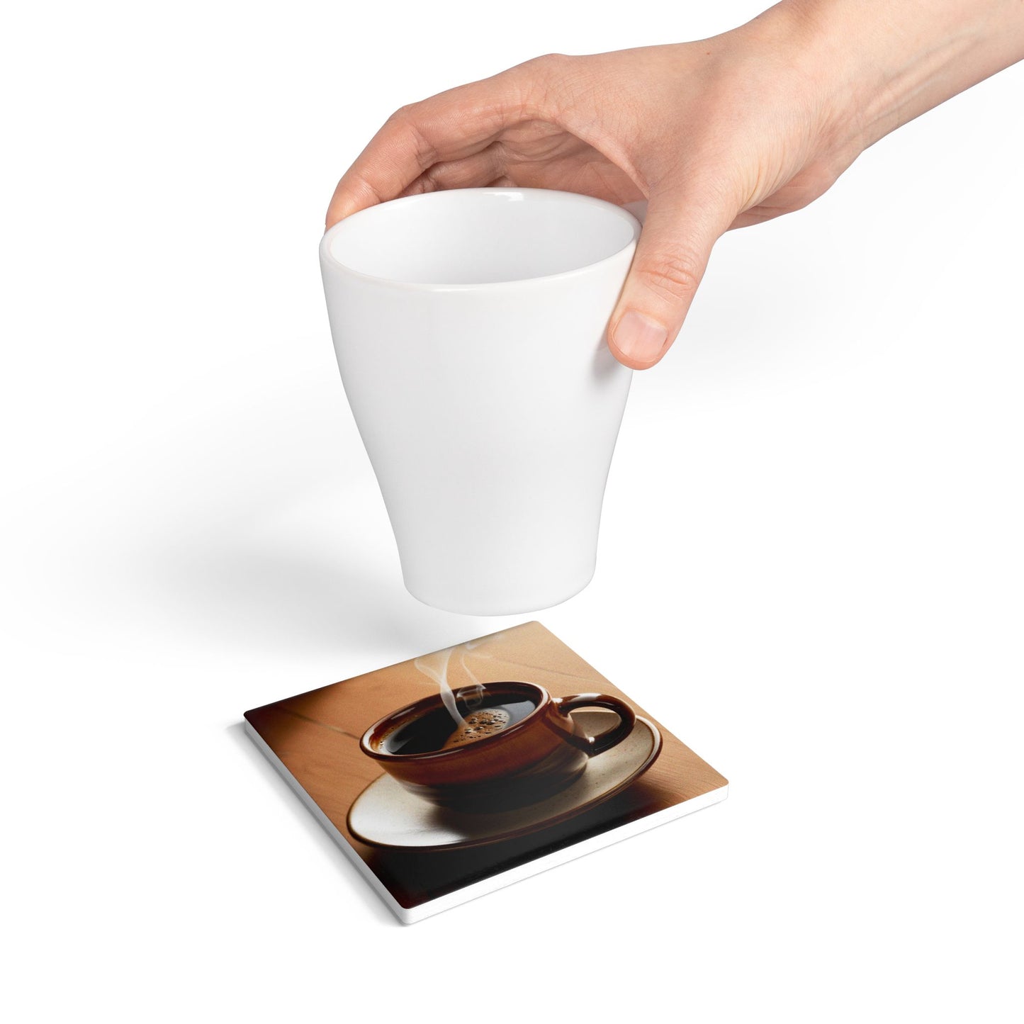Cozy Coffee Ceramic Coaster - Perfect for Home and Kitchen Decor