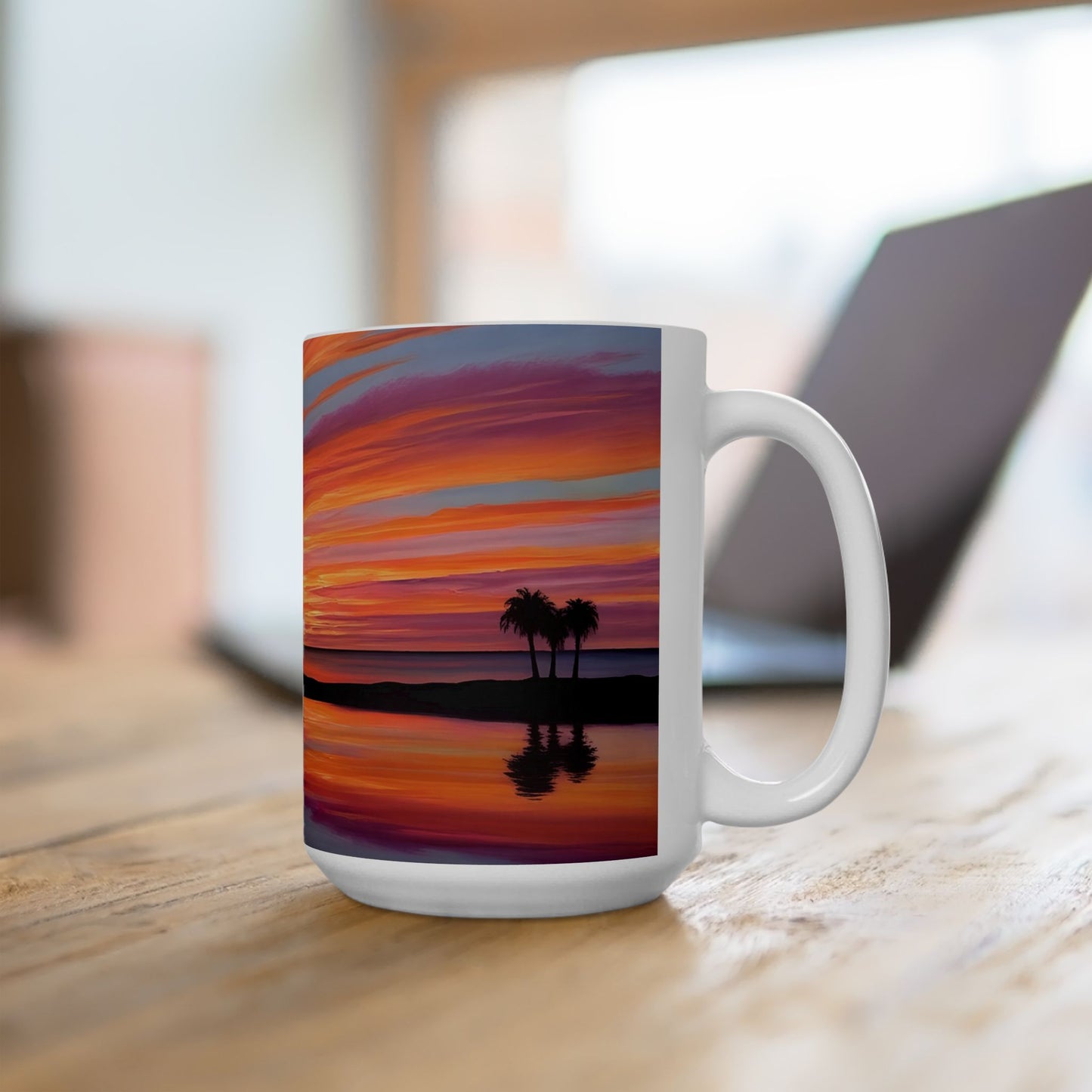 Tropical Sunset Ceramic Mug - Perfect for Coffee Lovers & Beach Vibes