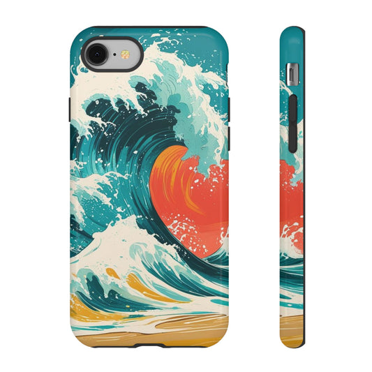Ocean Wave Phone Cover, Tropical Phone Cover, Artistic Smartphone Cover, Waves Design, Summer Vibe Accessory, Gift for Beach Lovers
