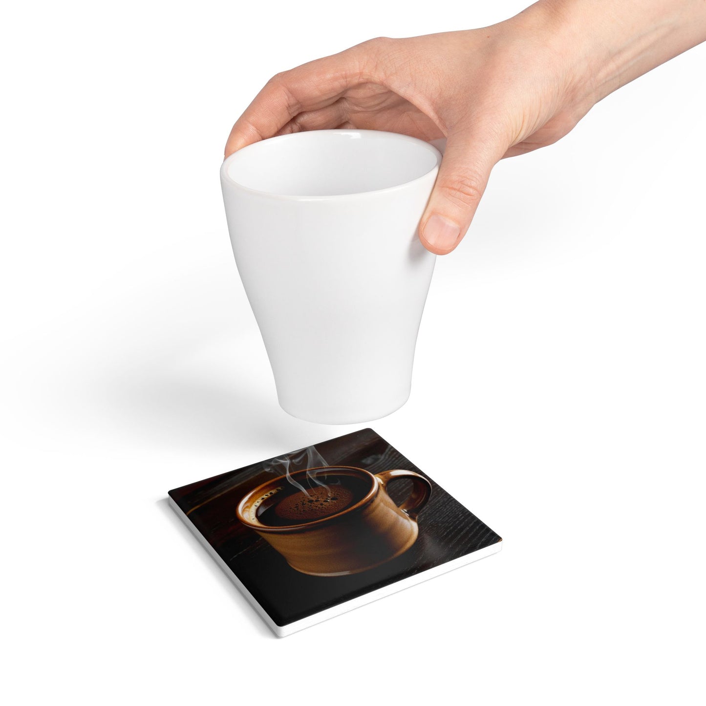 Rustic Coffee Ceramic Coaster - Perfect for Home Decor and Gifts