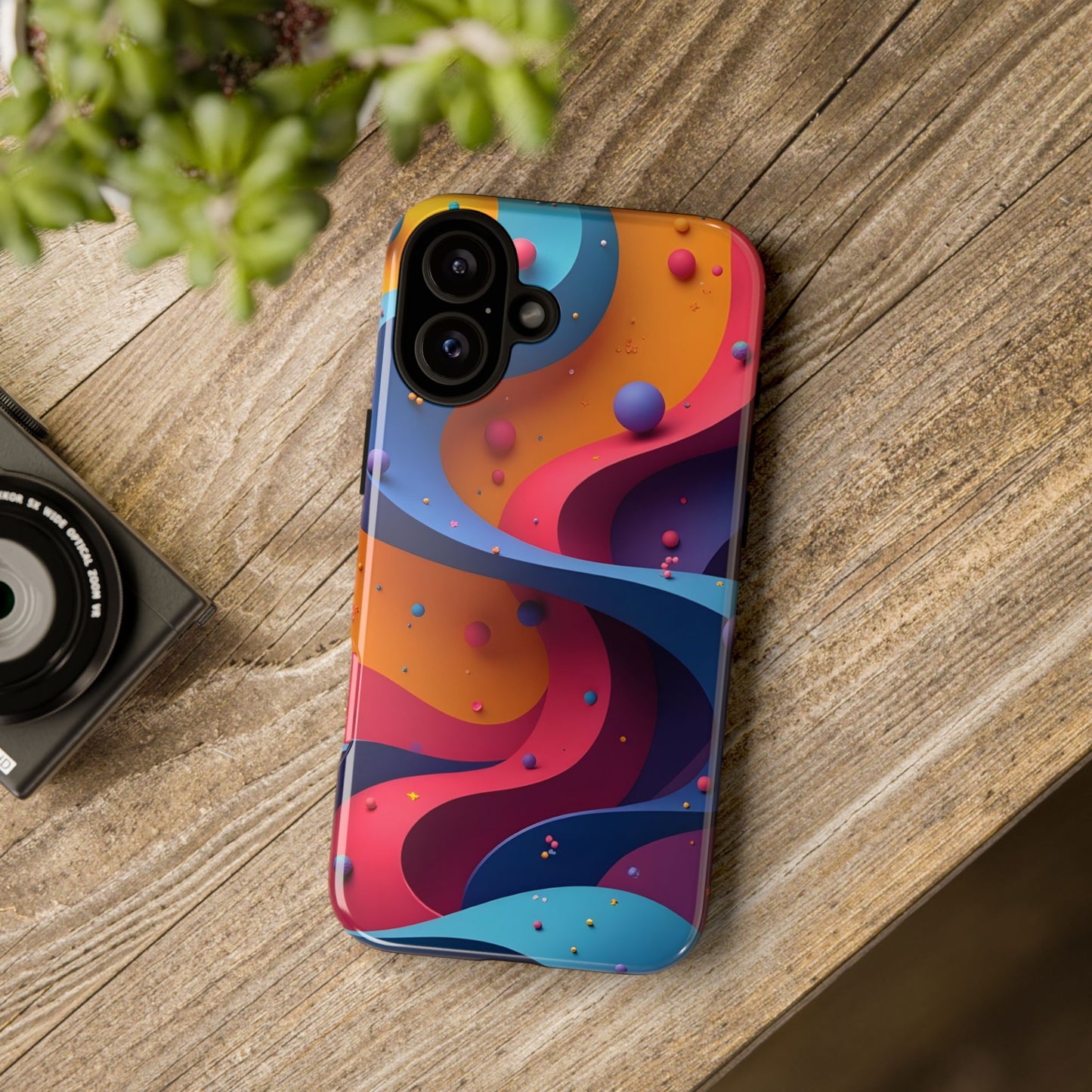 Vibrant Phone Cover - Colorful Abstract Design, Shockproof Protector, Trendy Accessories, Gift for Tech Lovers, Fun Style