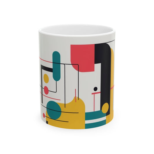 Modern Geometric Ceramic Mug - Perfect for Coffee Lovers