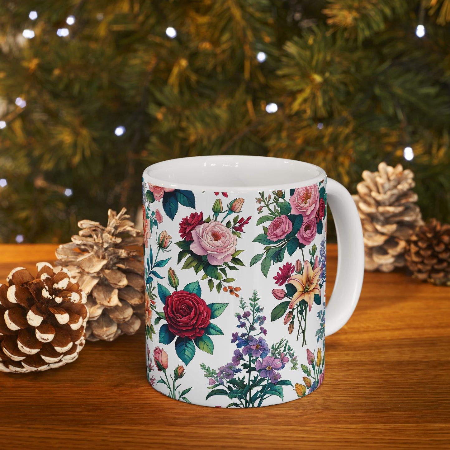 Floral Ceramic Mug - Perfect Gift, Coffee Mug, Tea Lover’s Gift, Kitchen Decor, Birthday Present, Home Office