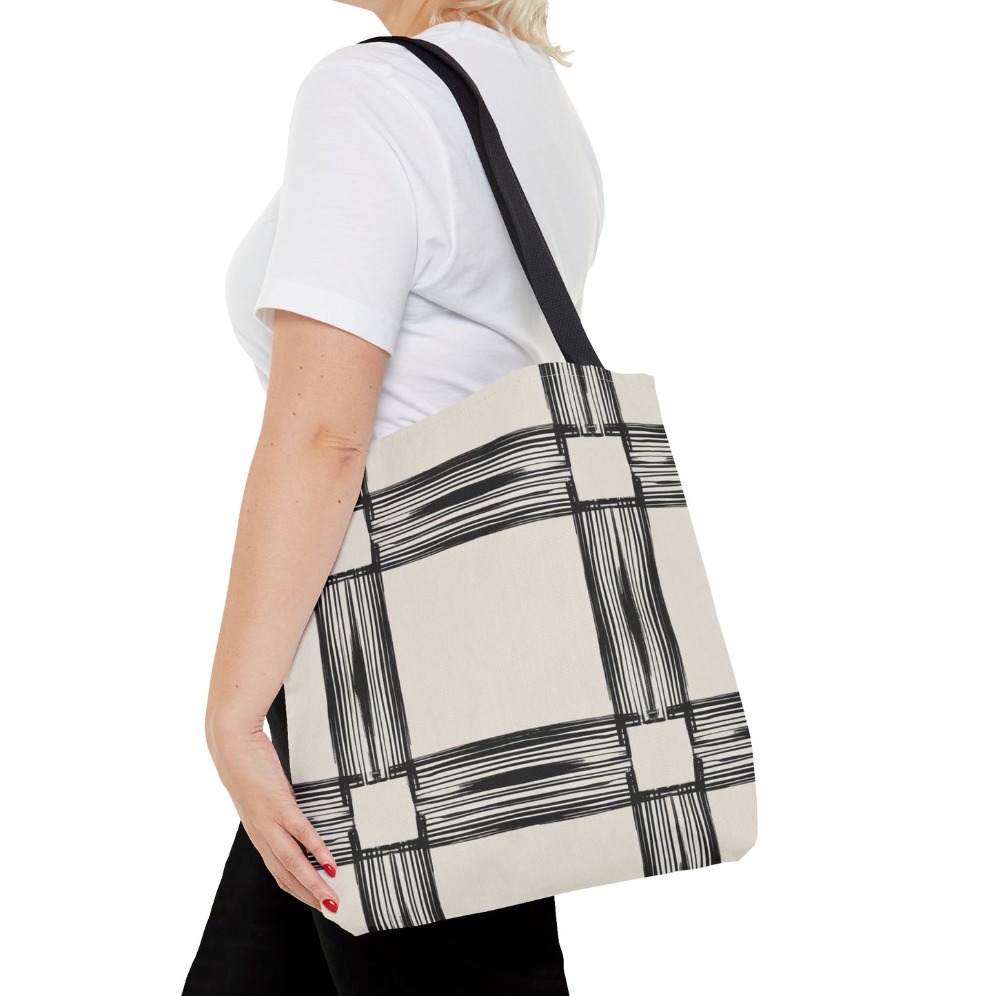 Stylish Minimalist Shopping Bag - Chic Black and White Design for Everyday Use