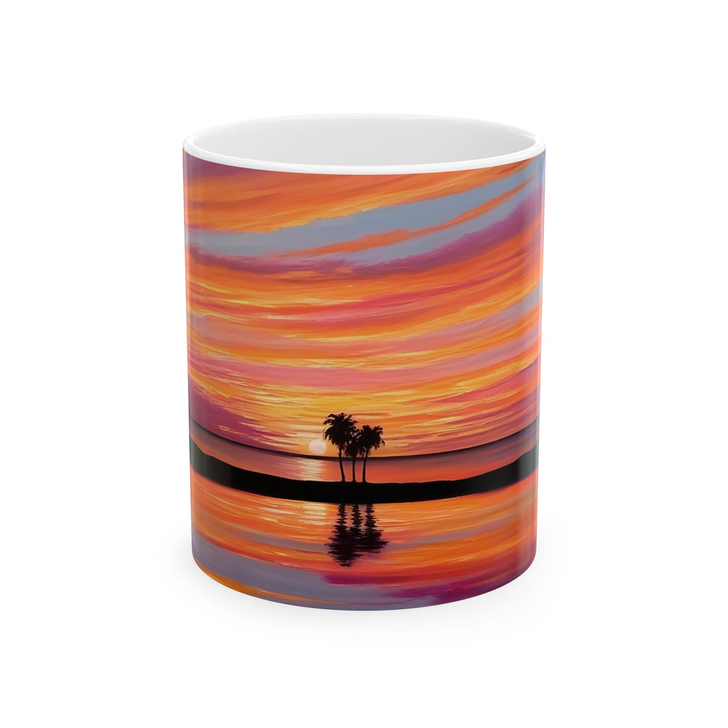 Tropical Sunset Ceramic Mug - Perfect for Coffee Lovers & Beach Vibes