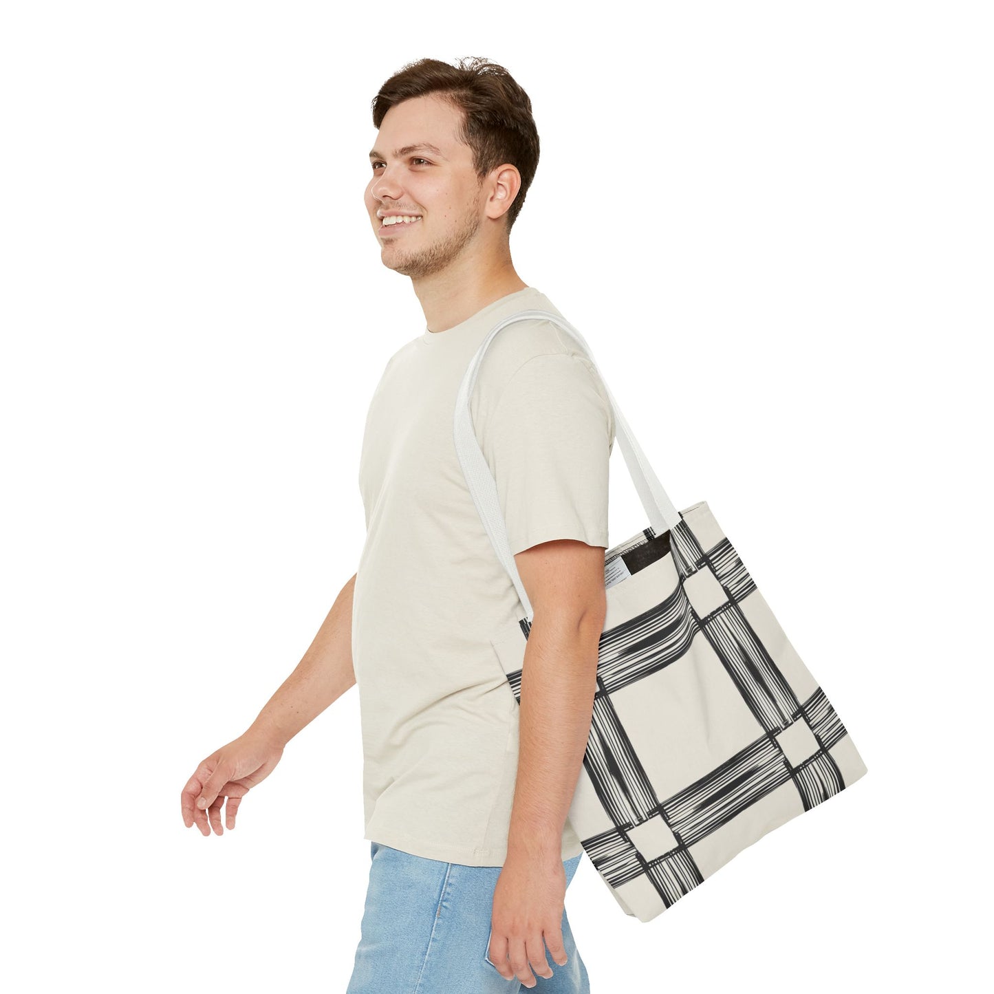 Stylish Minimalist Shopping Bag - Chic Black and White Design for Everyday Use