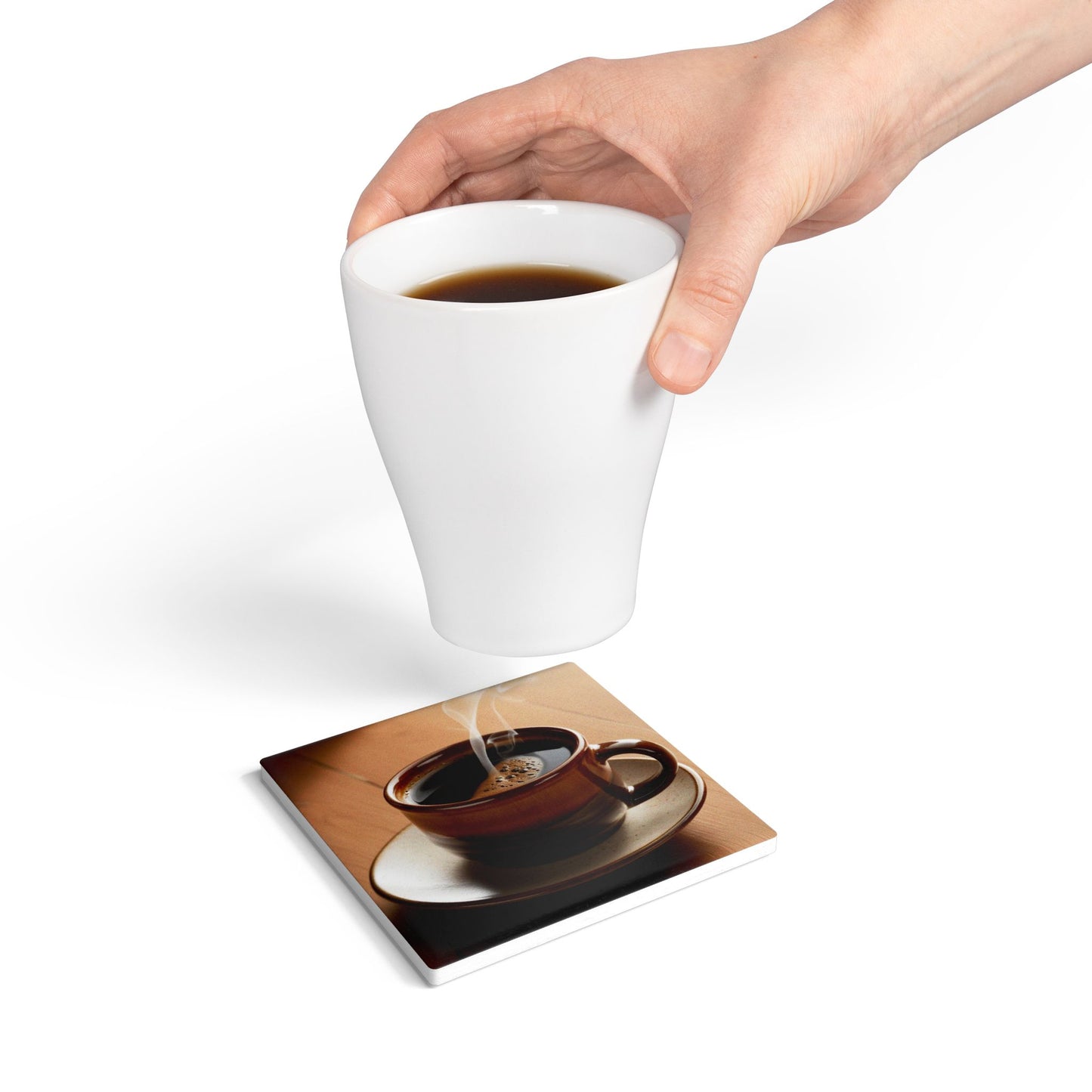 Cozy Coffee Ceramic Coaster - Perfect for Home and Kitchen Decor
