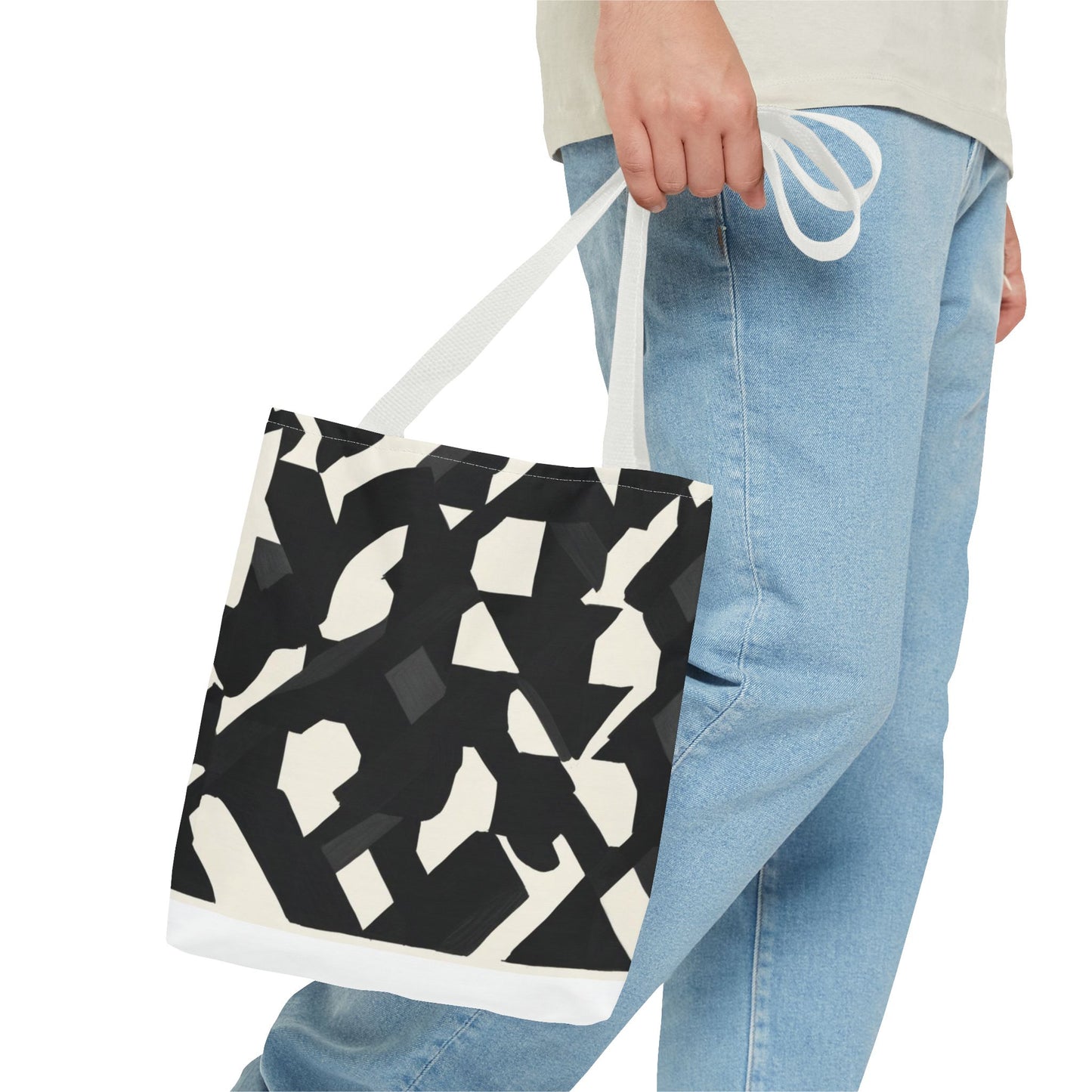 Modern Black and White Abstract Shopping Bag – Stylish, Versatile Carryall for Daily Use