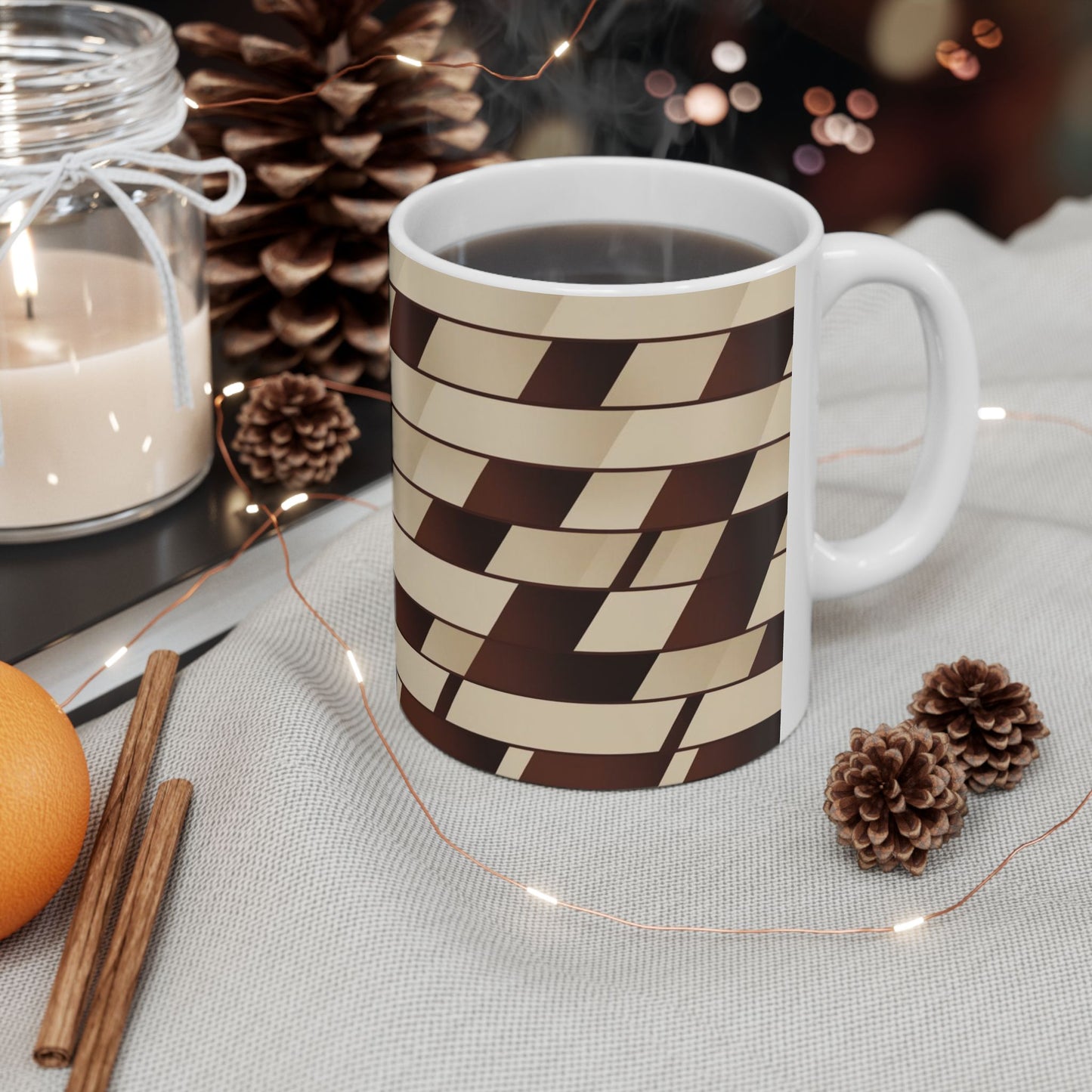Geometric Pattern Coffee Mug - Stylish Coffee Cup for Home & Office