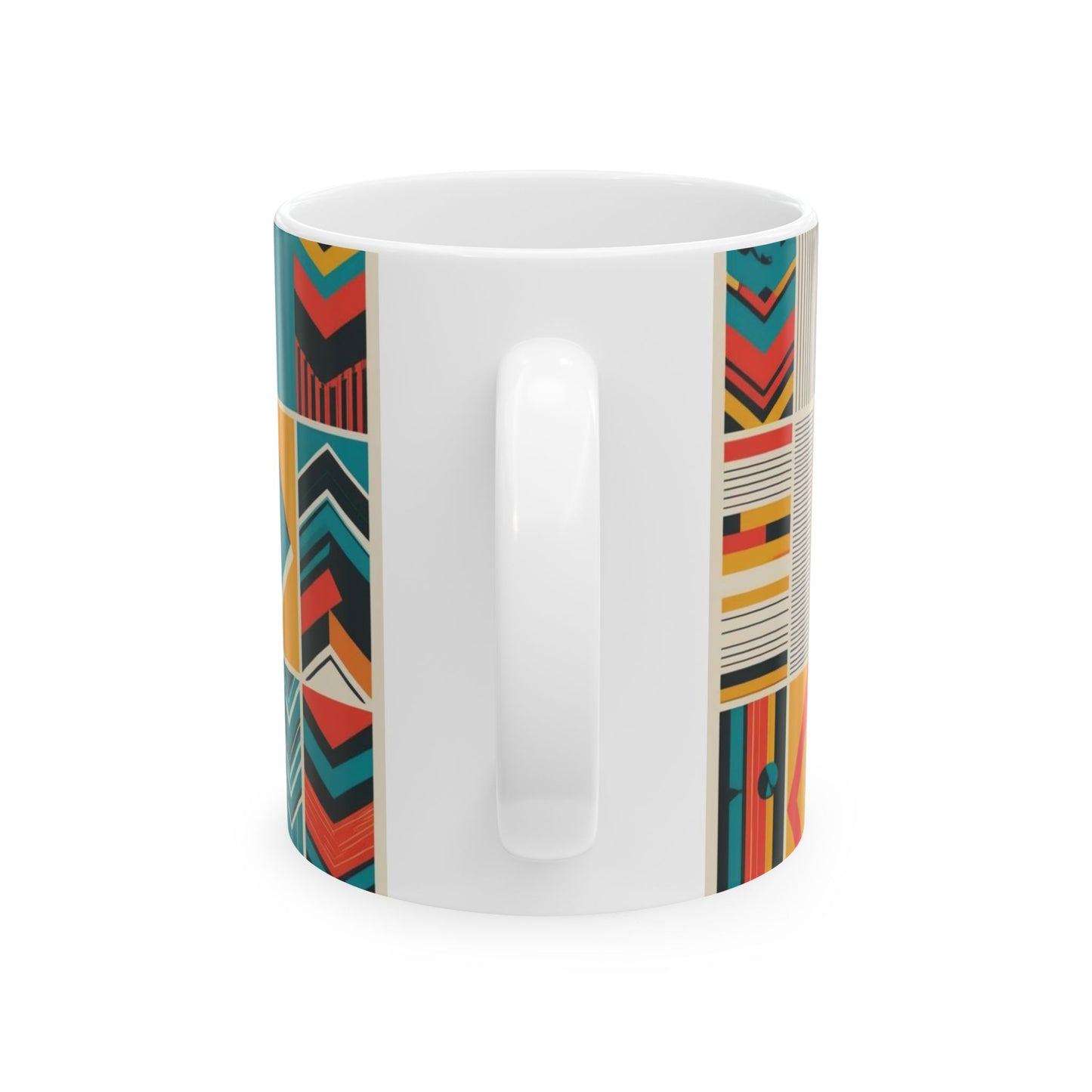 Modern Geometric Ceramic Mug - Vibrant Design for Coffee & Tea Lovers