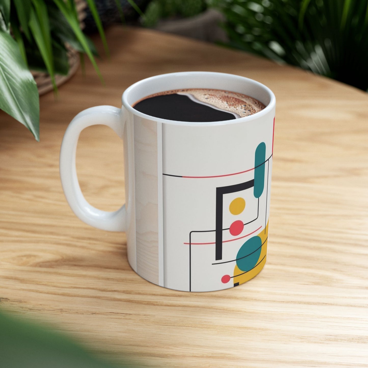 Modern Geometric Ceramic Mug - Perfect for Coffee Lovers