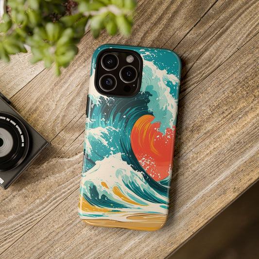 Ocean Wave Phone Cover, Tropical Phone Cover, Artistic Smartphone Cover, Waves Design, Summer Vibe Accessory, Gift for Beach Lovers