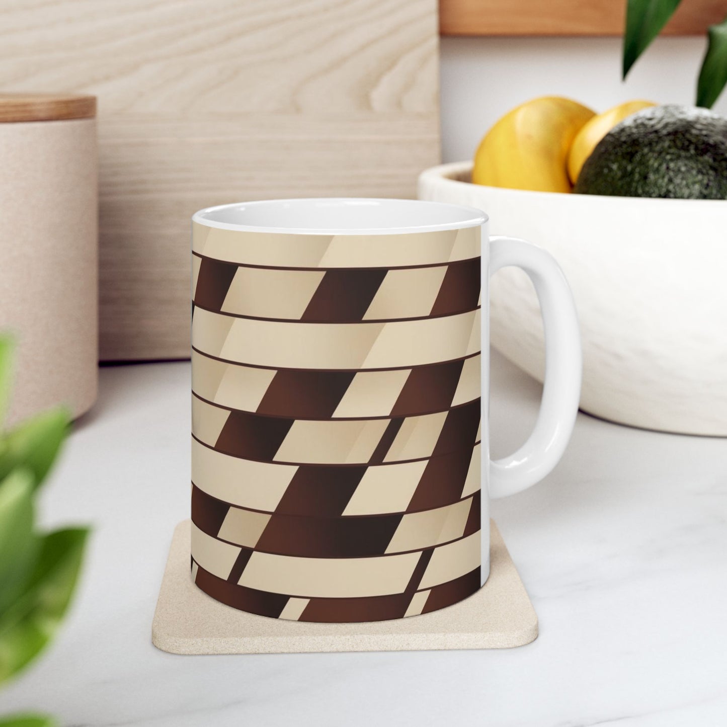 Geometric Pattern Coffee Mug - Stylish Coffee Cup for Home & Office