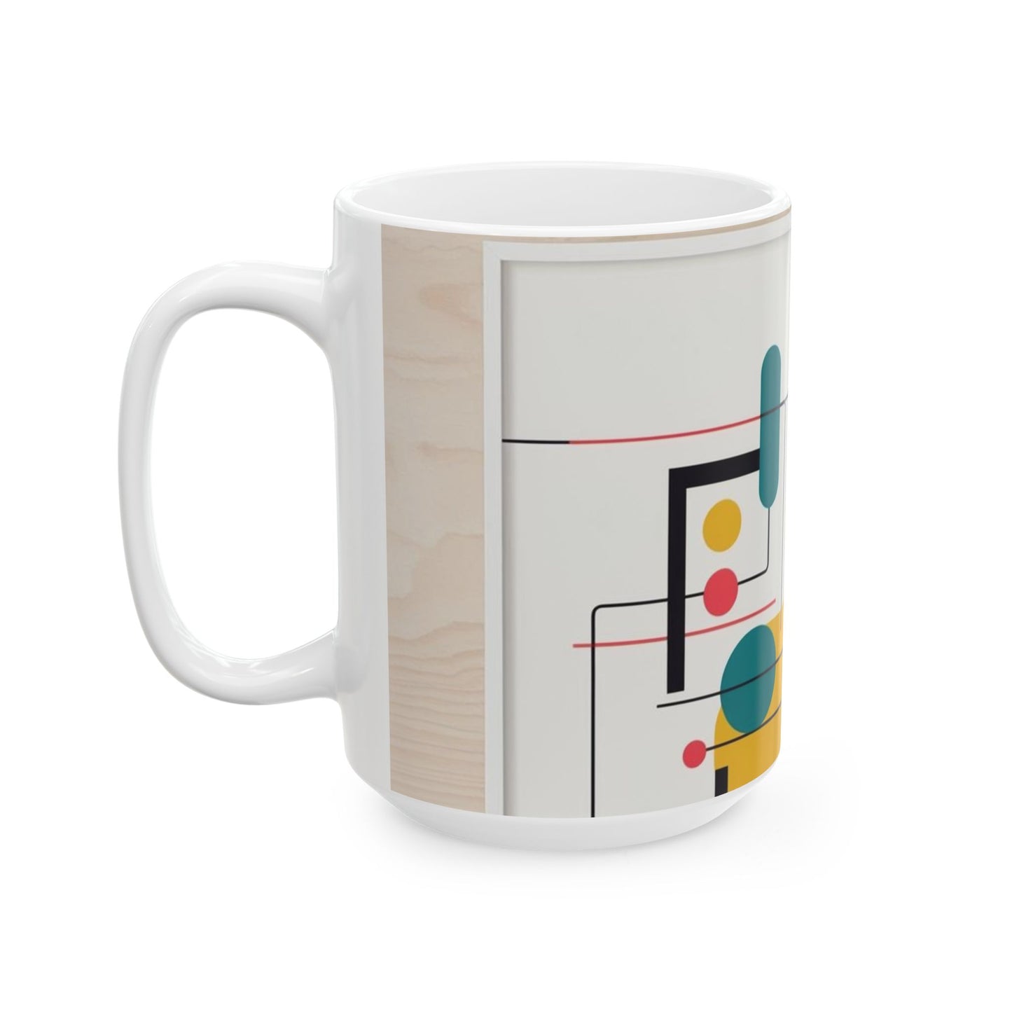 Modern Geometric Ceramic Mug - Perfect for Coffee Lovers