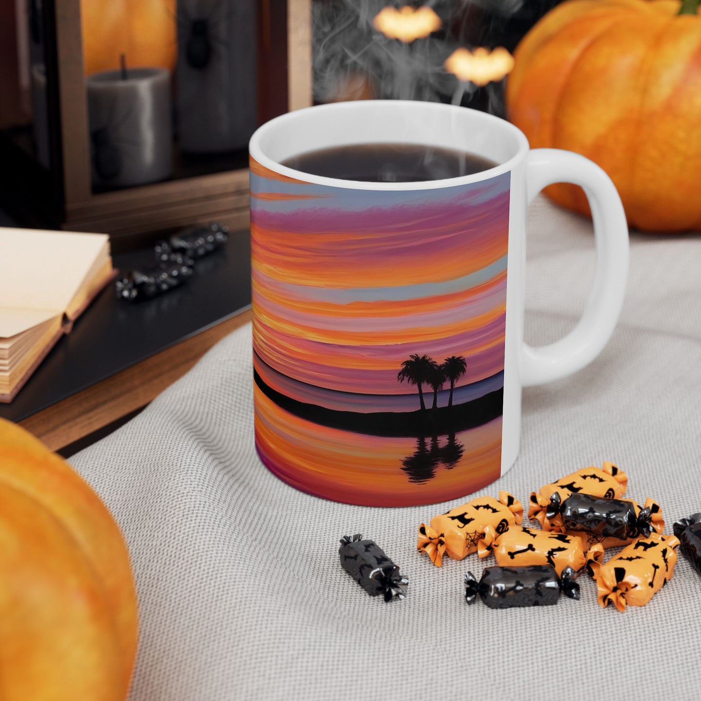 Tropical Sunset Ceramic Mug - Perfect for Coffee Lovers & Beach Vibes