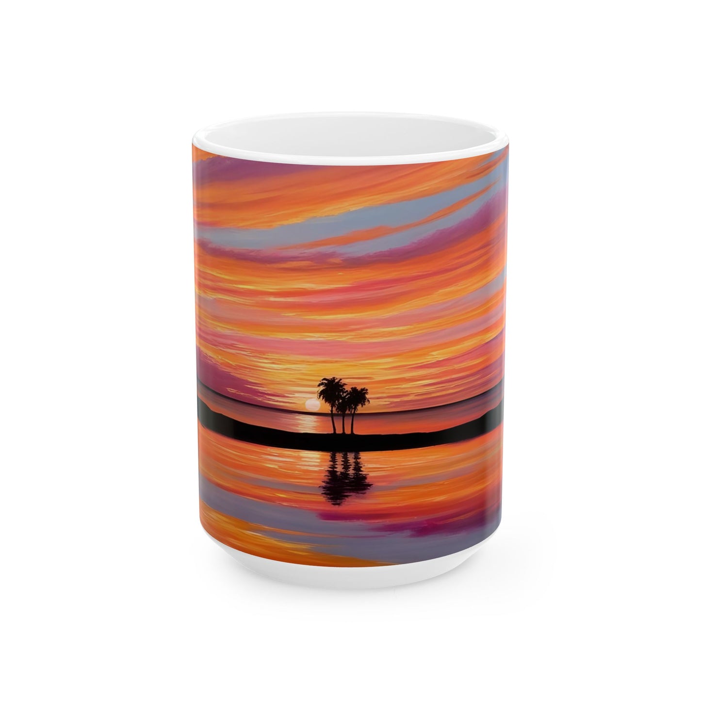 Tropical Sunset Ceramic Mug - Perfect for Coffee Lovers & Beach Vibes