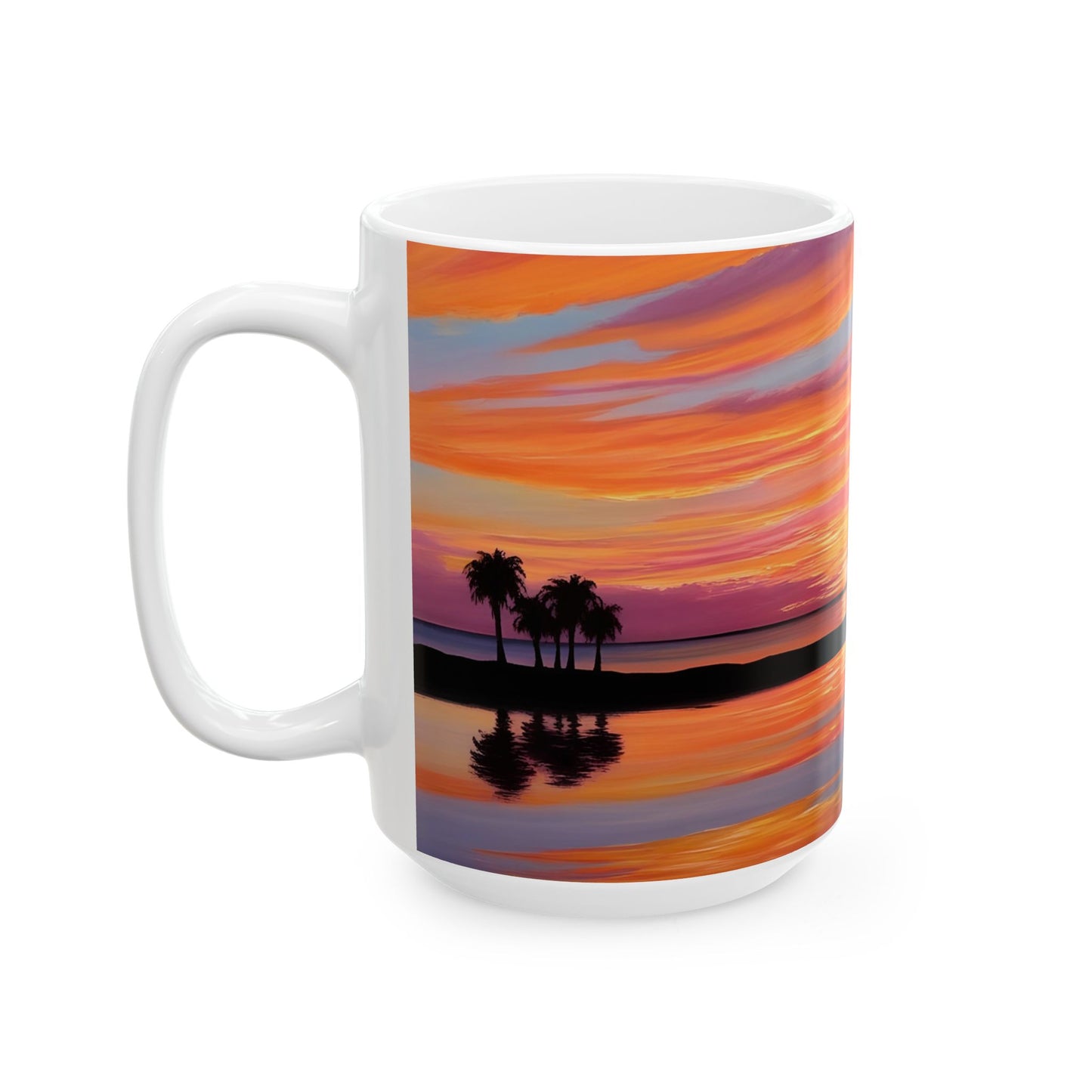 Tropical Sunset Ceramic Mug - Perfect for Coffee Lovers & Beach Vibes