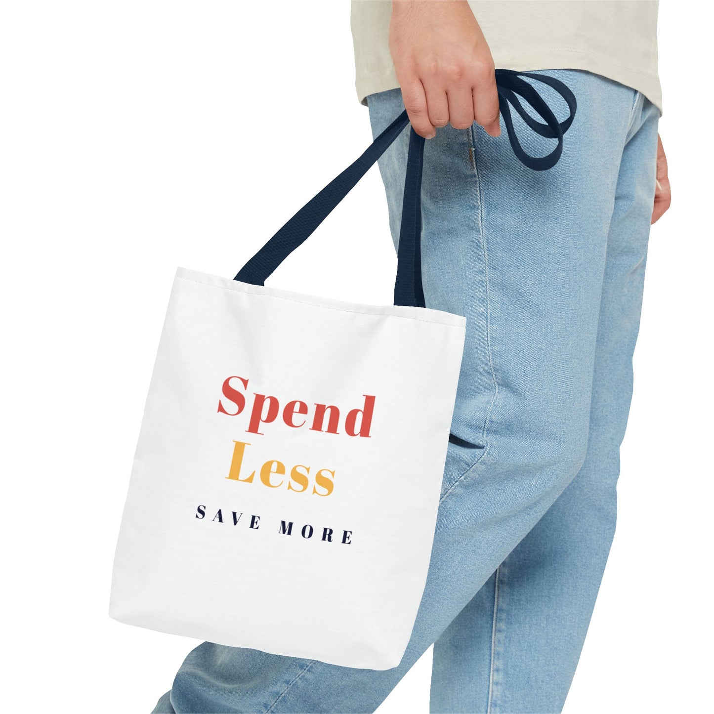 Motivational Shopping Bag - 'Spend Less, Save More' - Eco-Friendly Shopping Bag