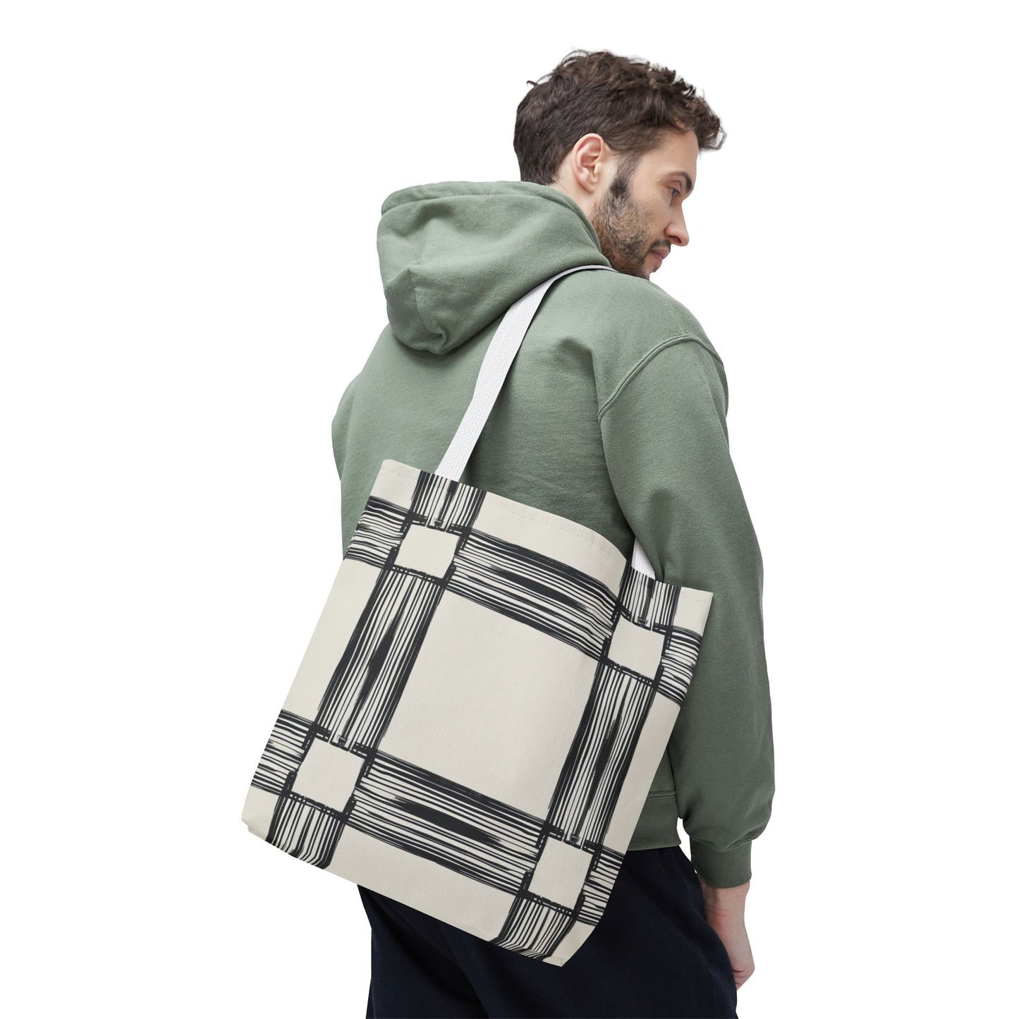 Stylish Minimalist Shopping Bag - Chic Black and White Design for Everyday Use