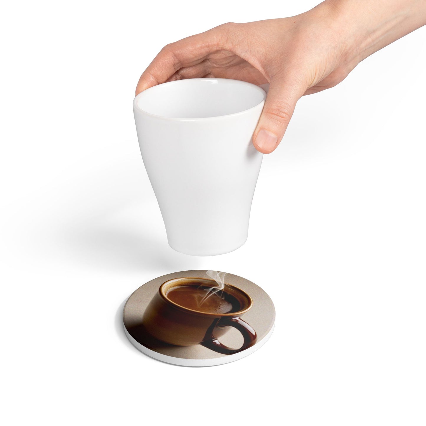 Elegant Ceramic Coaster with Coffee Design | Perfect for Home Decor & Gifts