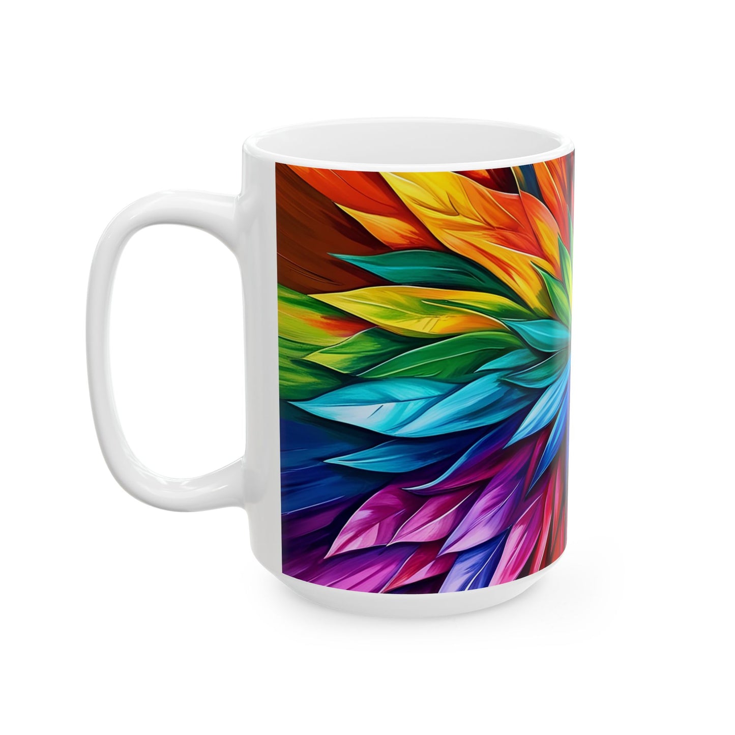 Vibrant Floral Ceramic Mug - Colorful Coffee Cup for Home & Office