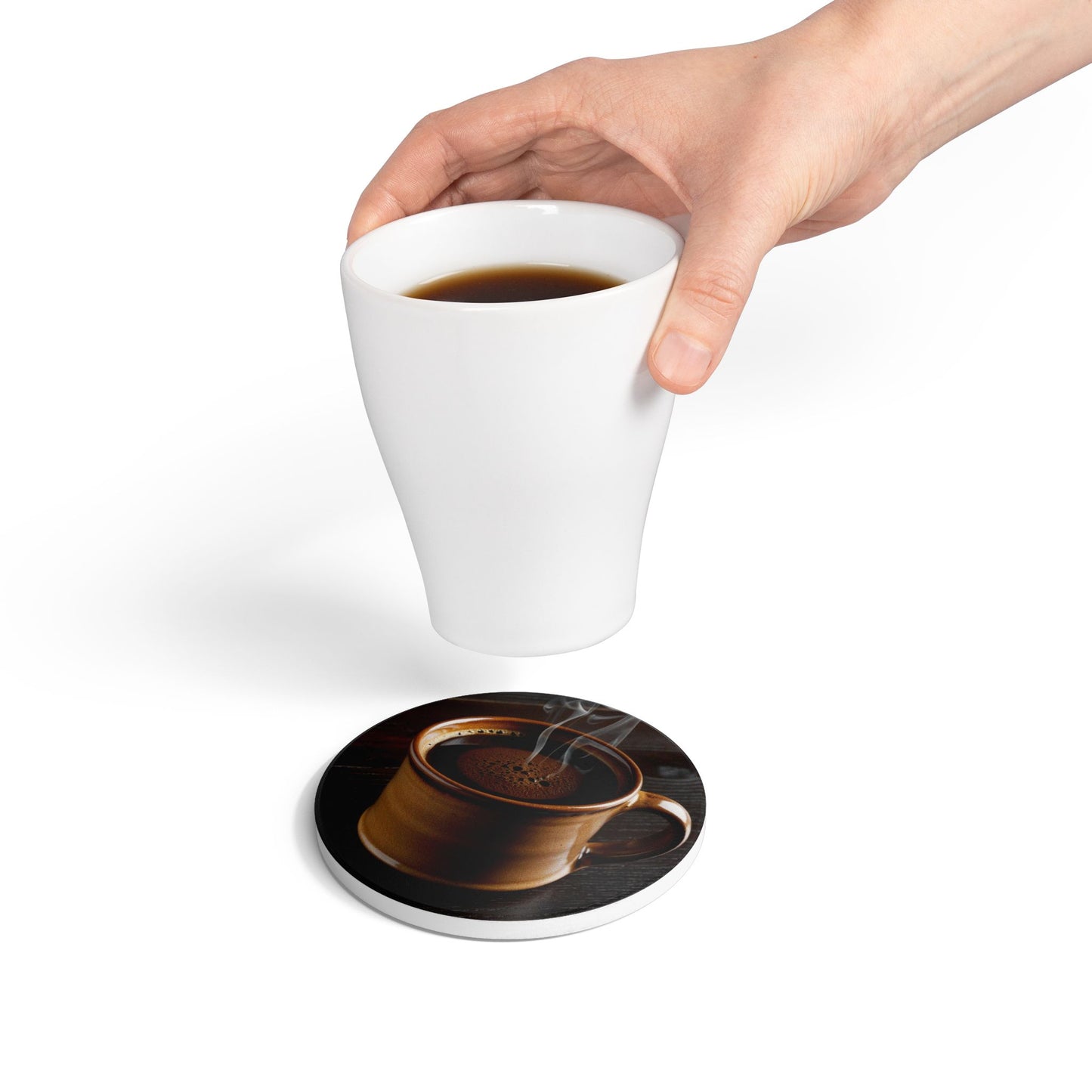Rustic Coffee Ceramic Coaster - Perfect for Home Decor and Gifts