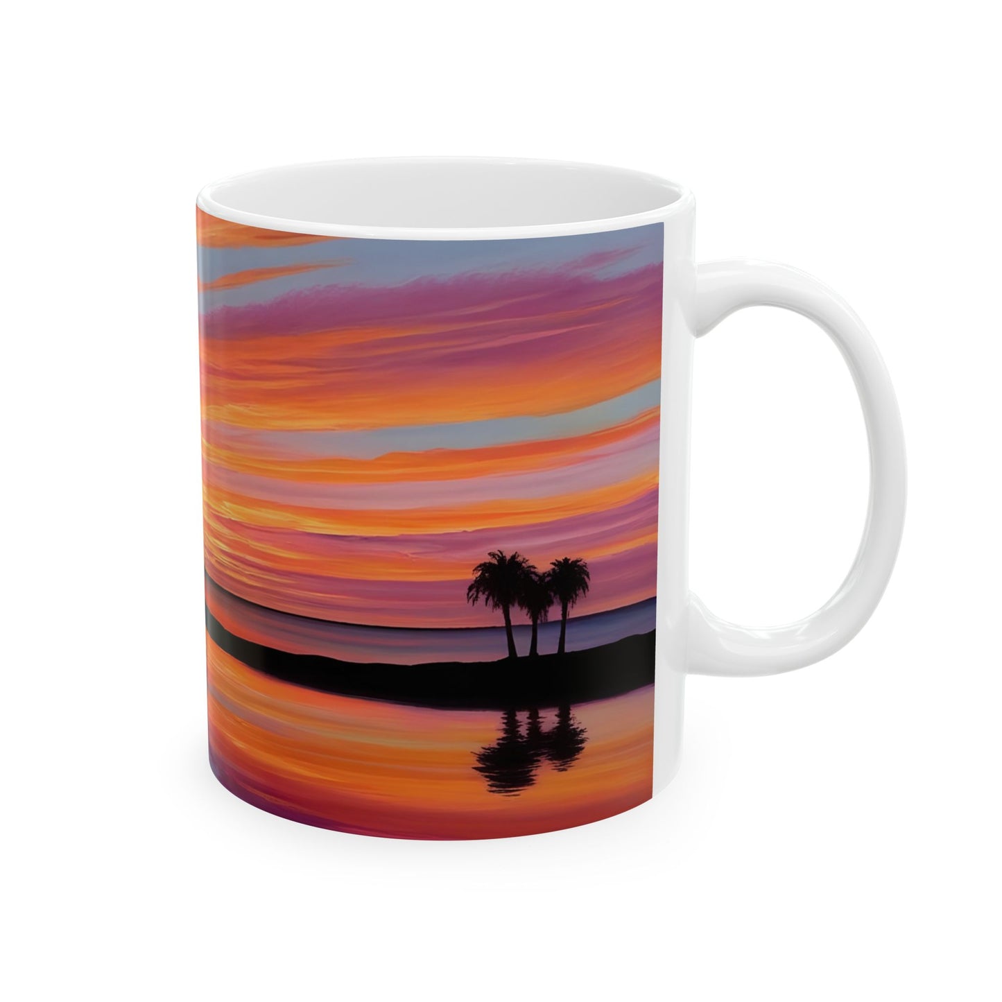Tropical Sunset Ceramic Mug - Perfect for Coffee Lovers & Beach Vibes
