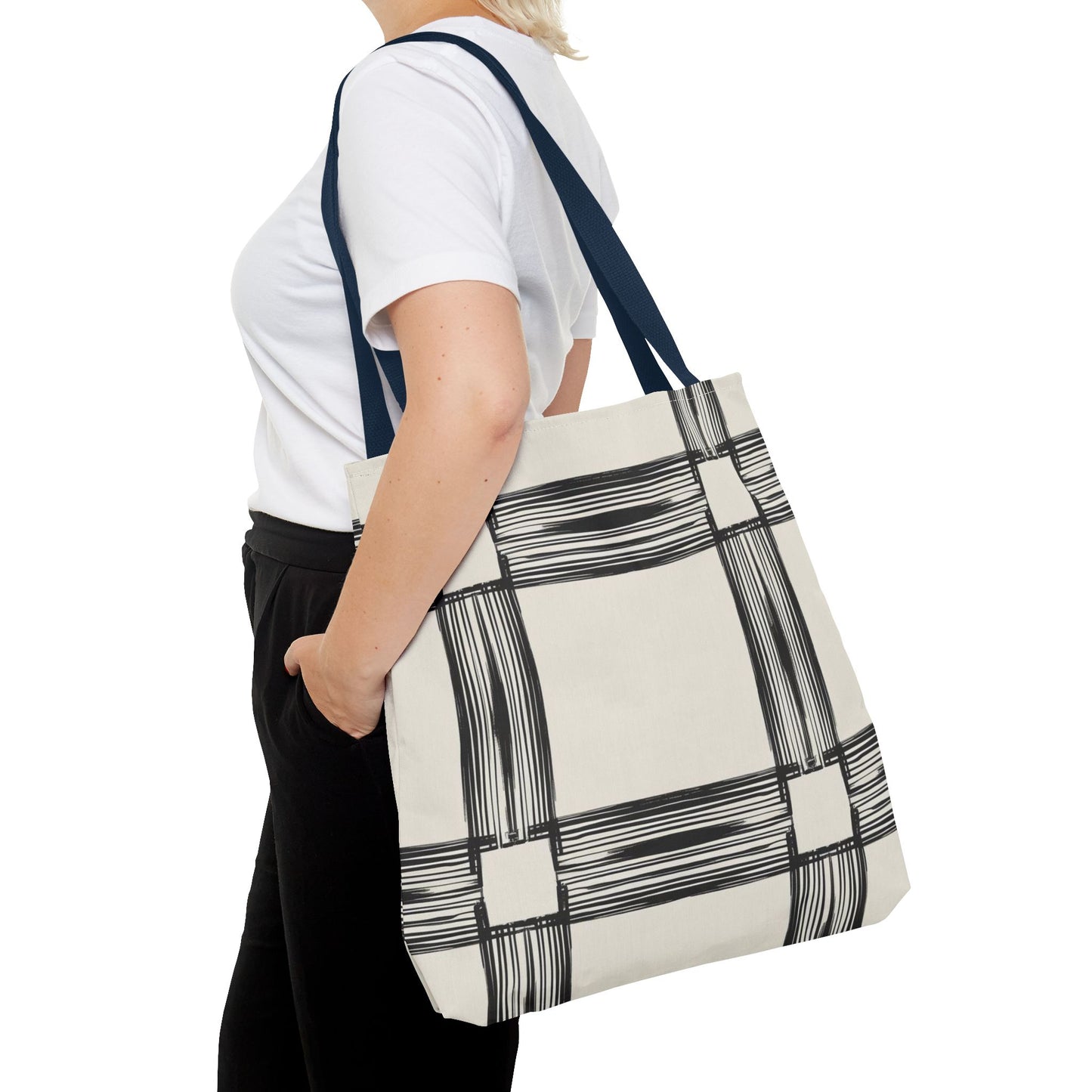 Stylish Minimalist Shopping Bag - Chic Black and White Design for Everyday Use