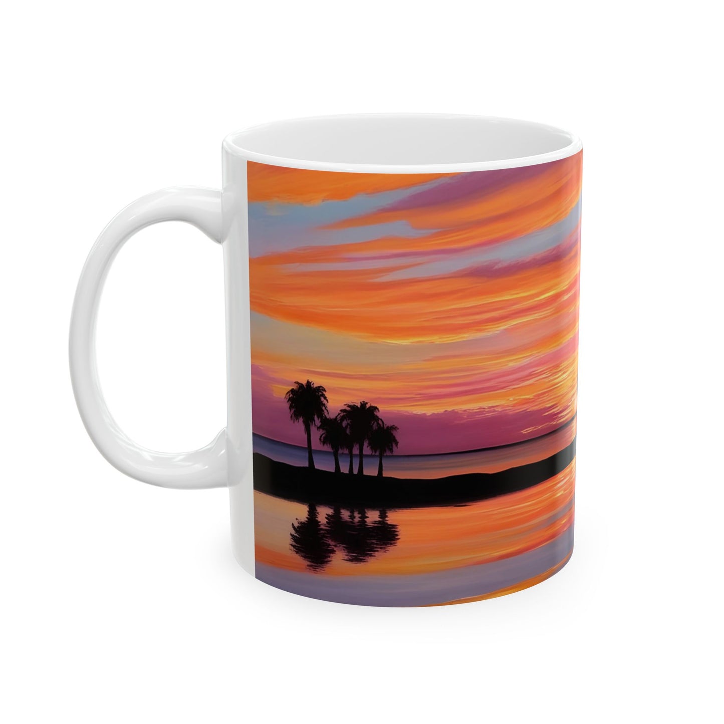 Tropical Sunset Ceramic Mug - Perfect for Coffee Lovers & Beach Vibes