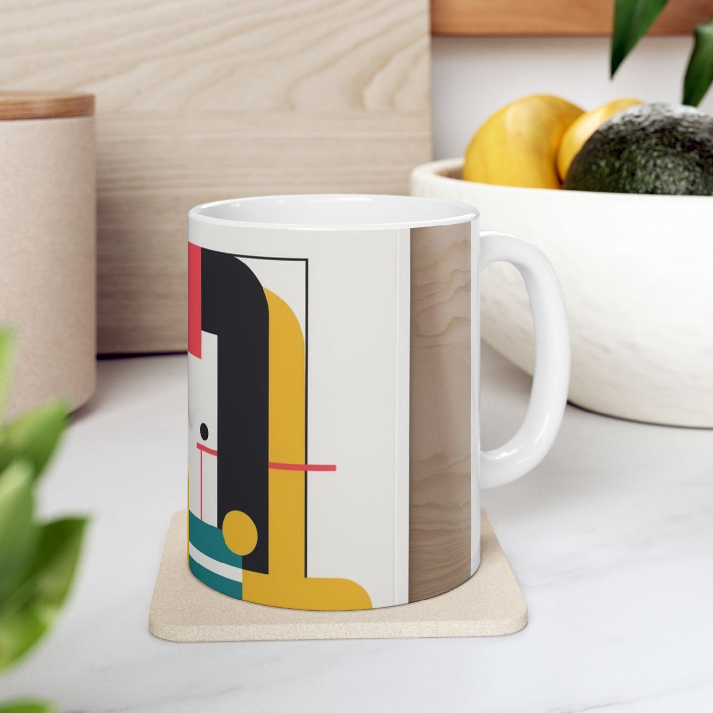 Modern Geometric Ceramic Mug - Perfect for Coffee Lovers