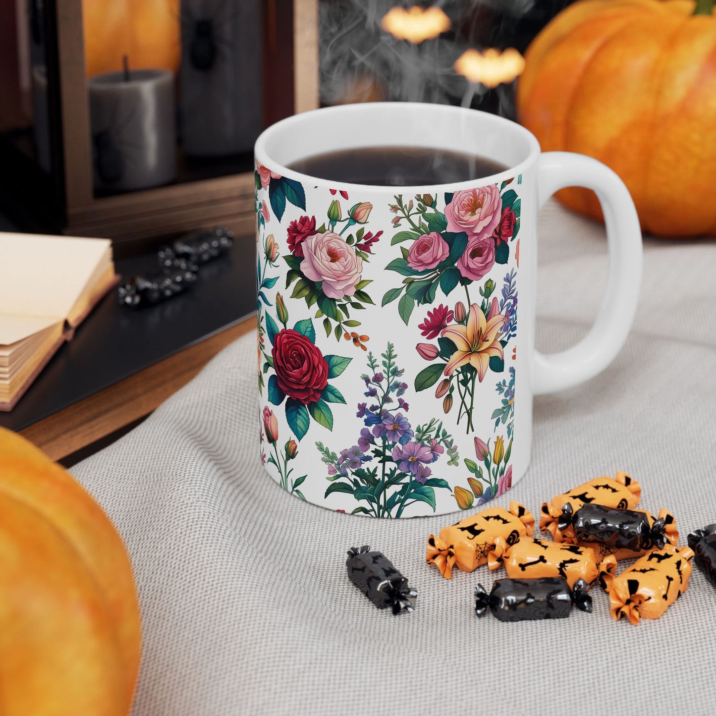 Floral Ceramic Mug - Perfect Gift, Coffee Mug, Tea Lover’s Gift, Kitchen Decor, Birthday Present, Home Office