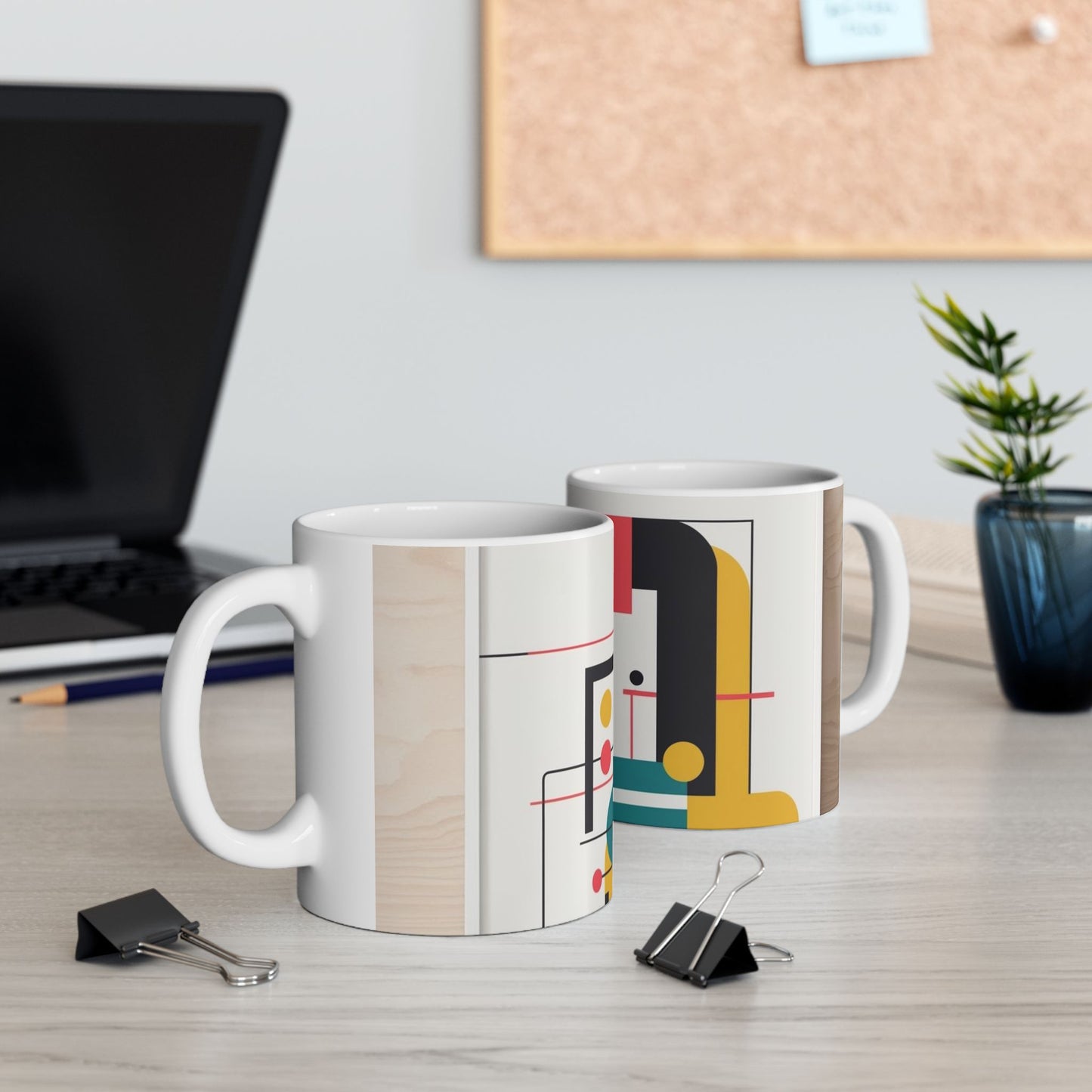 Modern Geometric Ceramic Mug - Perfect for Coffee Lovers
