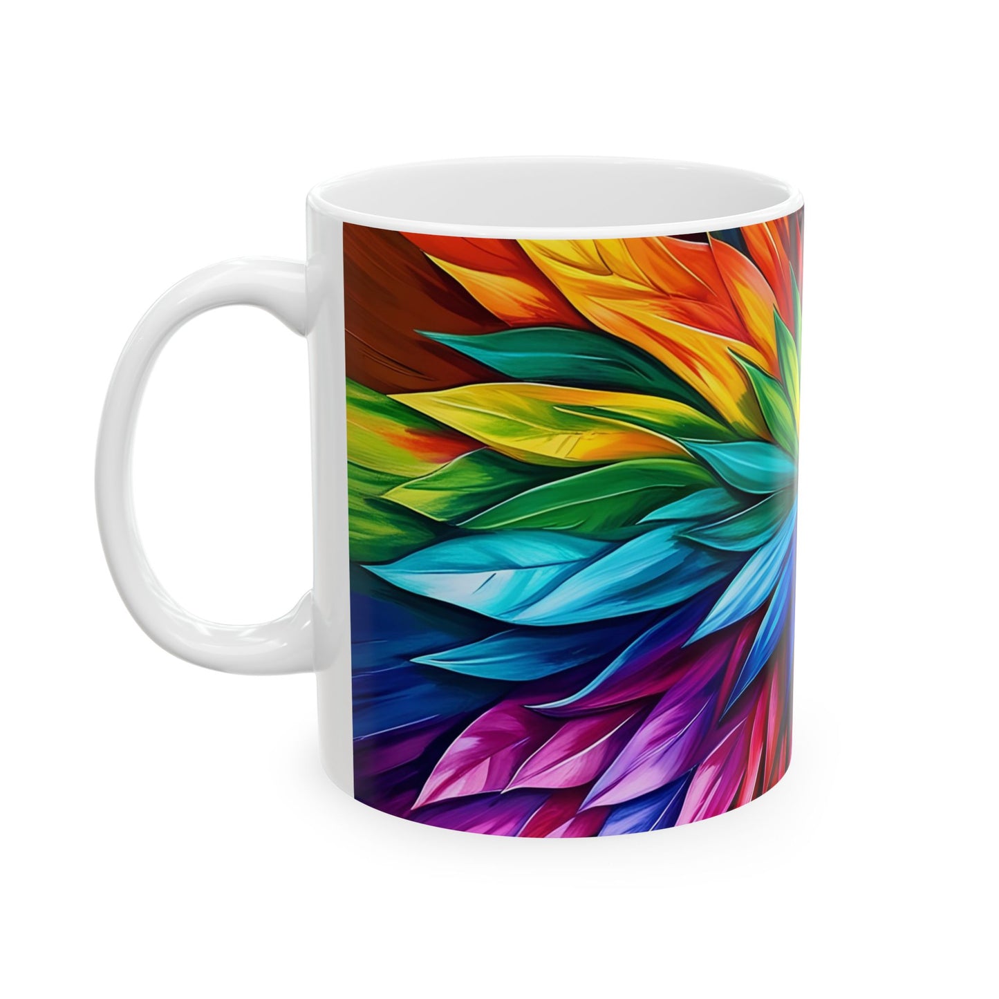 Vibrant Floral Ceramic Mug - Colorful Coffee Cup for Home & Office