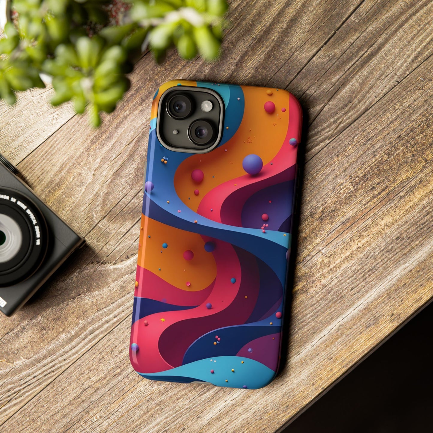 Vibrant Phone Cover - Colorful Abstract Design, Shockproof Protector, Trendy Accessories, Gift for Tech Lovers, Fun Style