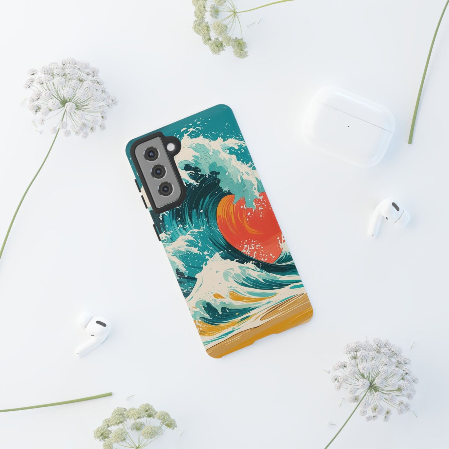 Ocean Wave Phone Cover, Tropical Phone Cover, Artistic Smartphone Cover, Waves Design, Summer Vibe Accessory, Gift for Beach Lovers