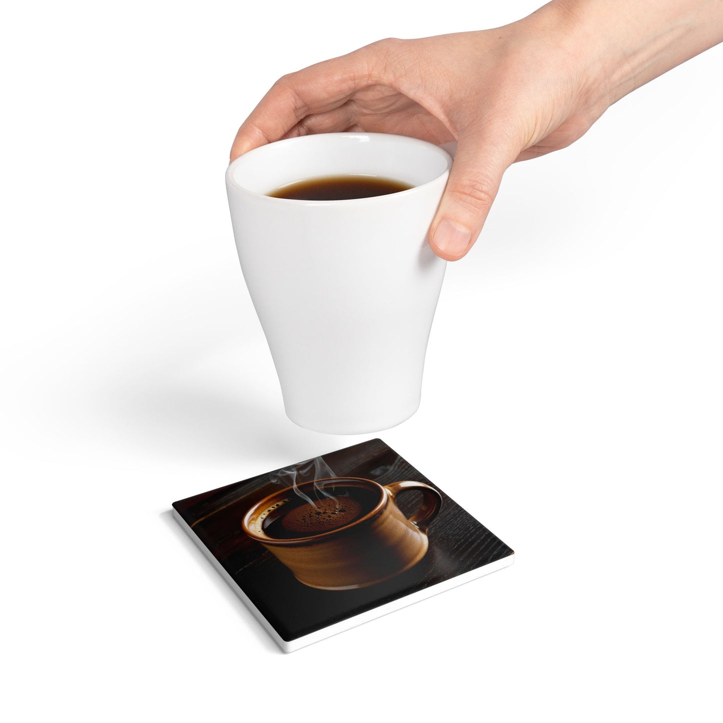 Rustic Coffee Ceramic Coaster - Perfect for Home Decor and Gifts