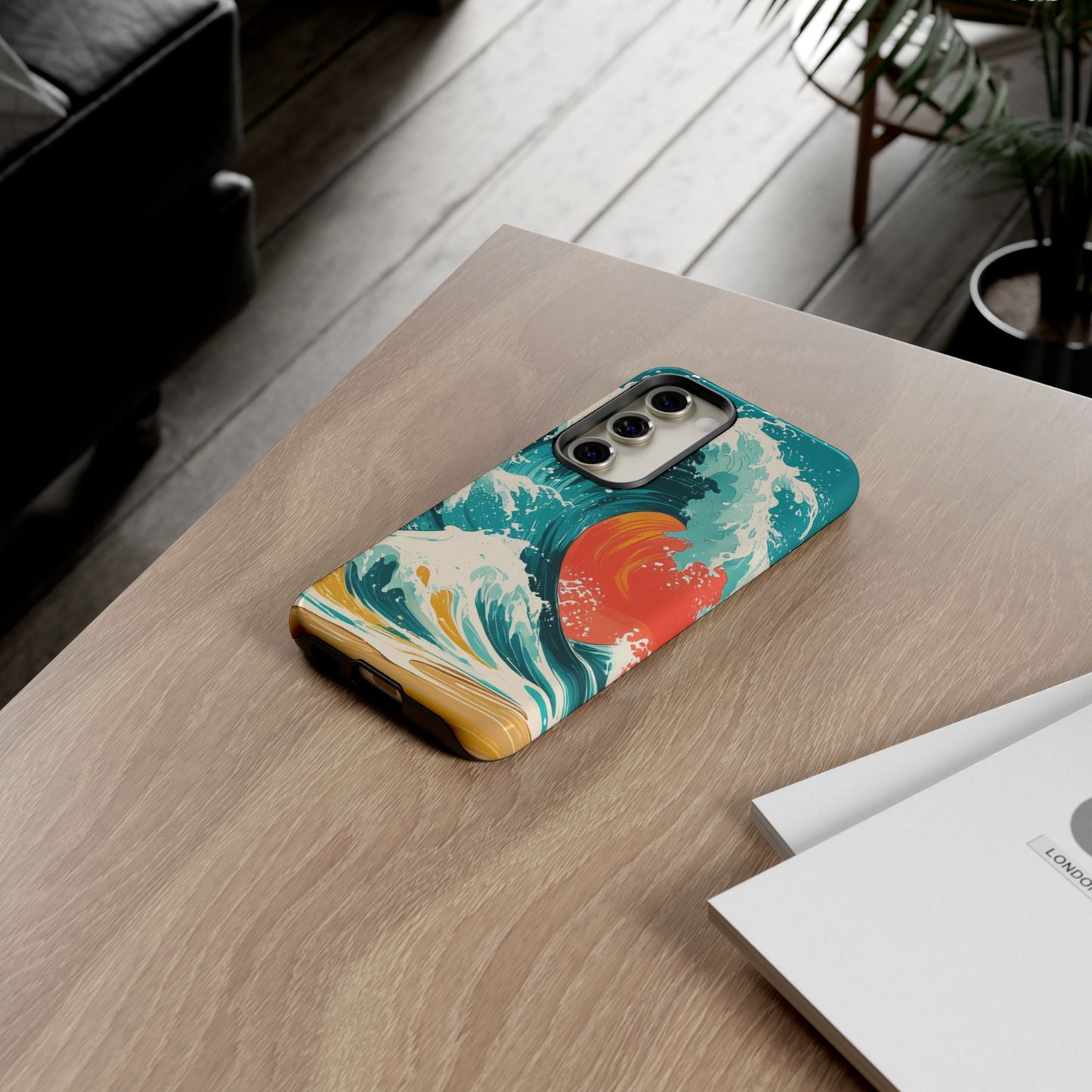 Ocean Wave Phone Cover, Tropical Phone Cover, Artistic Smartphone Cover, Waves Design, Summer Vibe Accessory, Gift for Beach Lovers