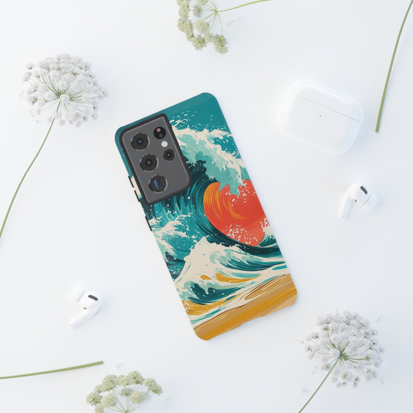 Ocean Wave Phone Cover, Tropical Phone Cover, Artistic Smartphone Cover, Waves Design, Summer Vibe Accessory, Gift for Beach Lovers
