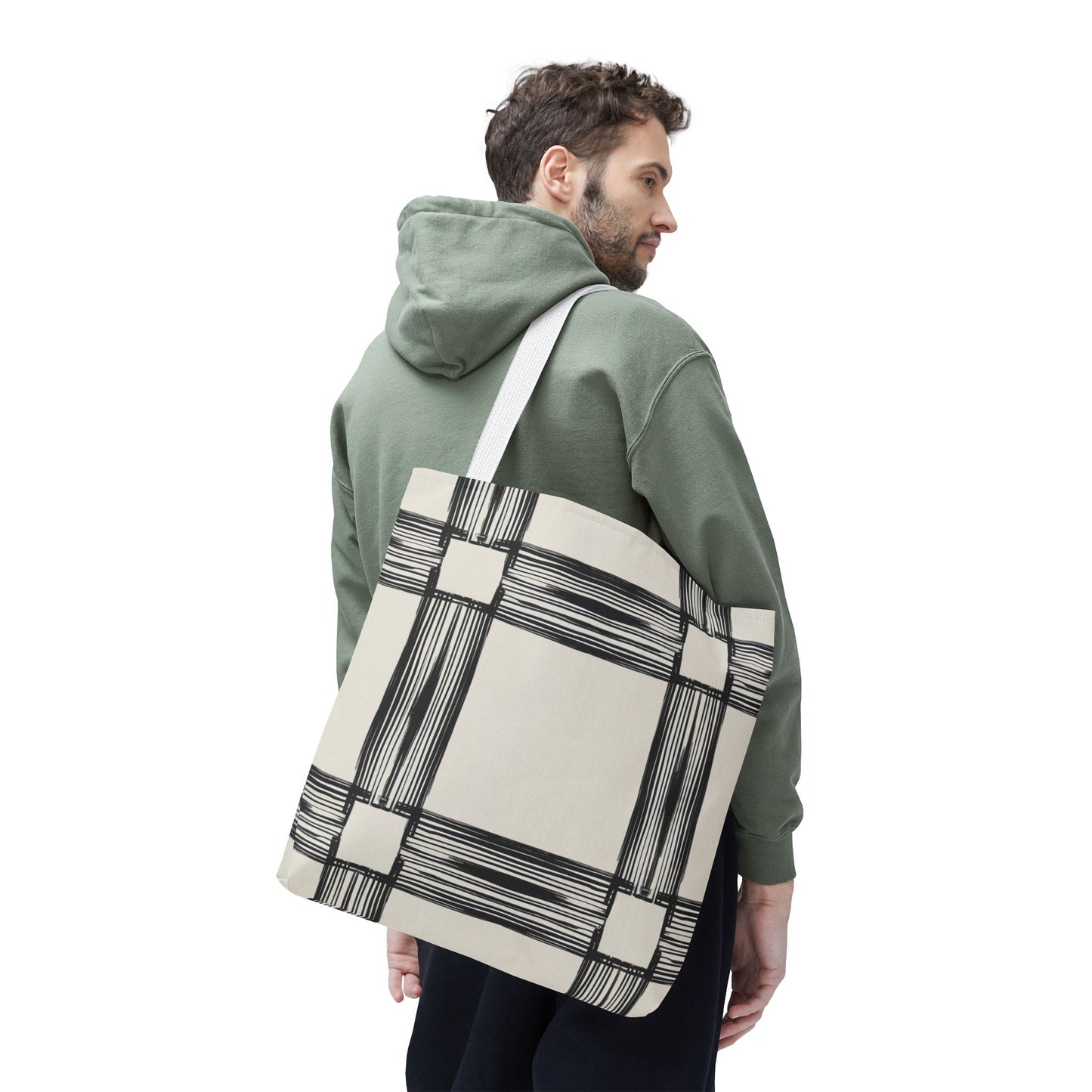 Stylish Minimalist Shopping Bag - Chic Black and White Design for Everyday Use