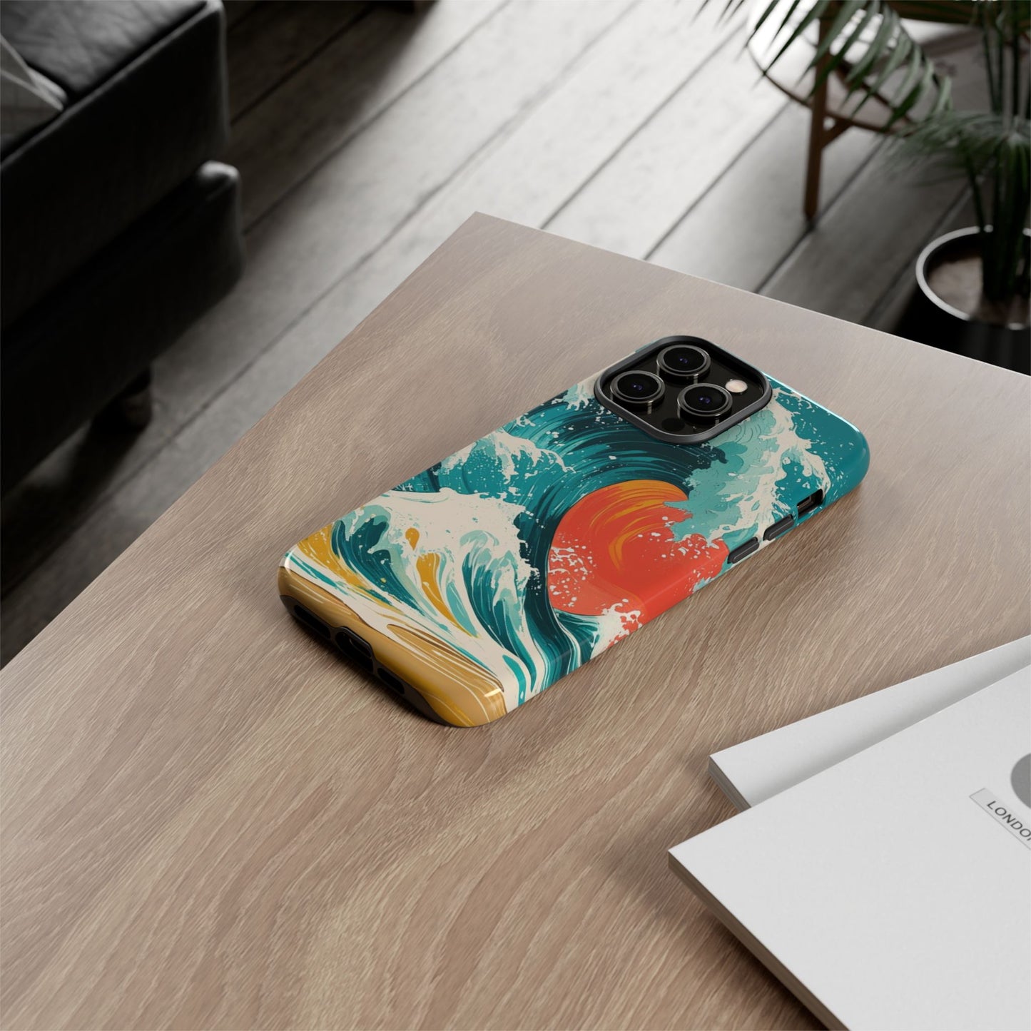 Ocean Wave Phone Cover, Tropical Phone Cover, Artistic Smartphone Cover, Waves Design, Summer Vibe Accessory, Gift for Beach Lovers