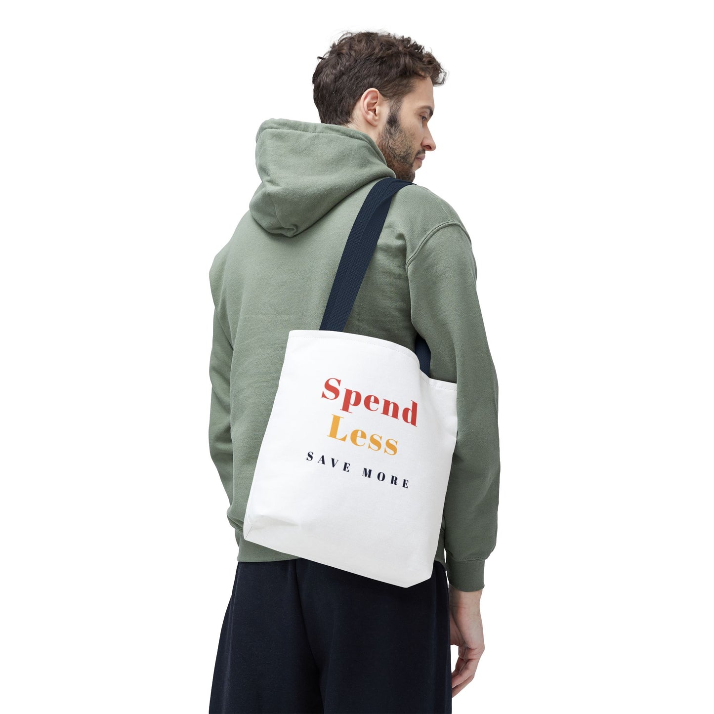 Motivational Shopping Bag - 'Spend Less, Save More' - Eco-Friendly Shopping Bag