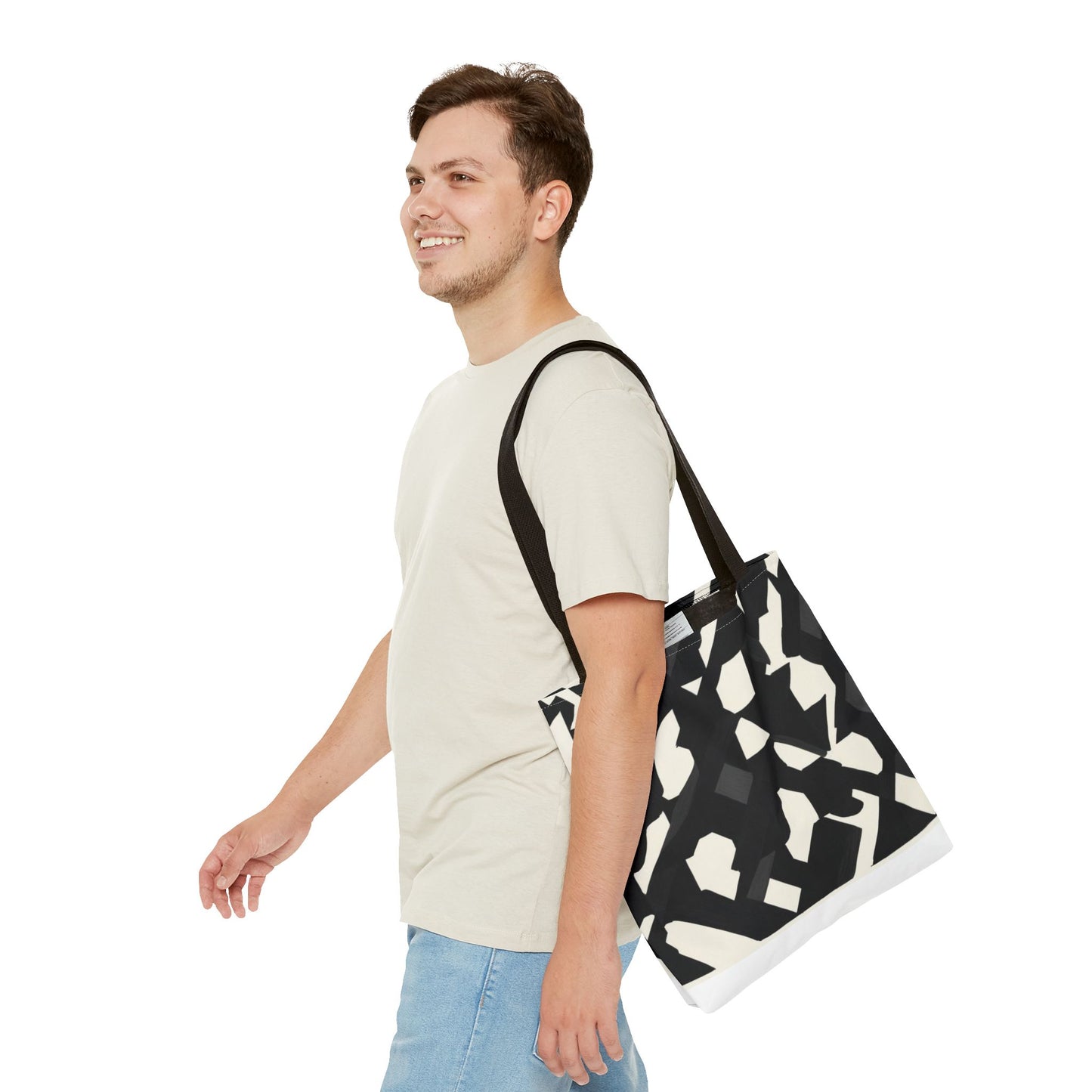Modern Black and White Abstract Shopping Bag – Stylish, Versatile Carryall for Daily Use