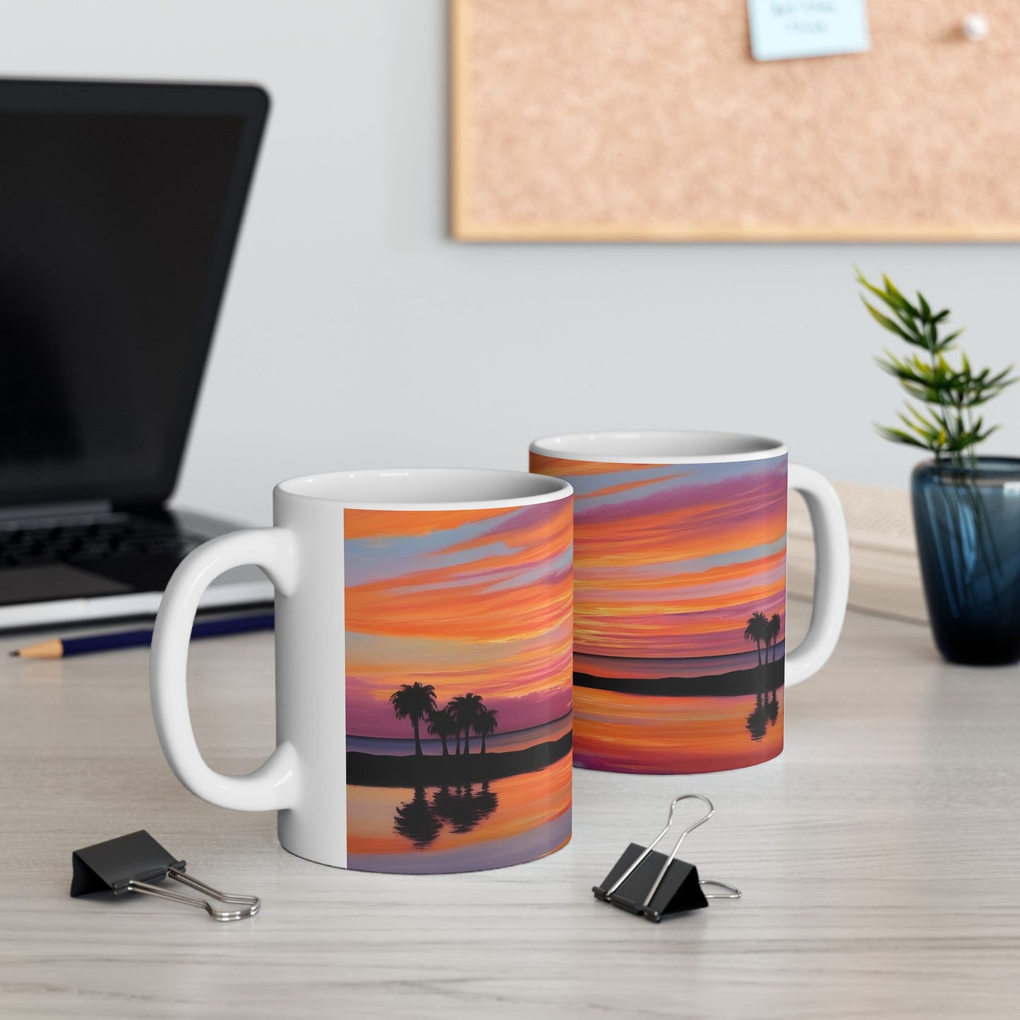 Tropical Sunset Ceramic Mug - Perfect for Coffee Lovers & Beach Vibes