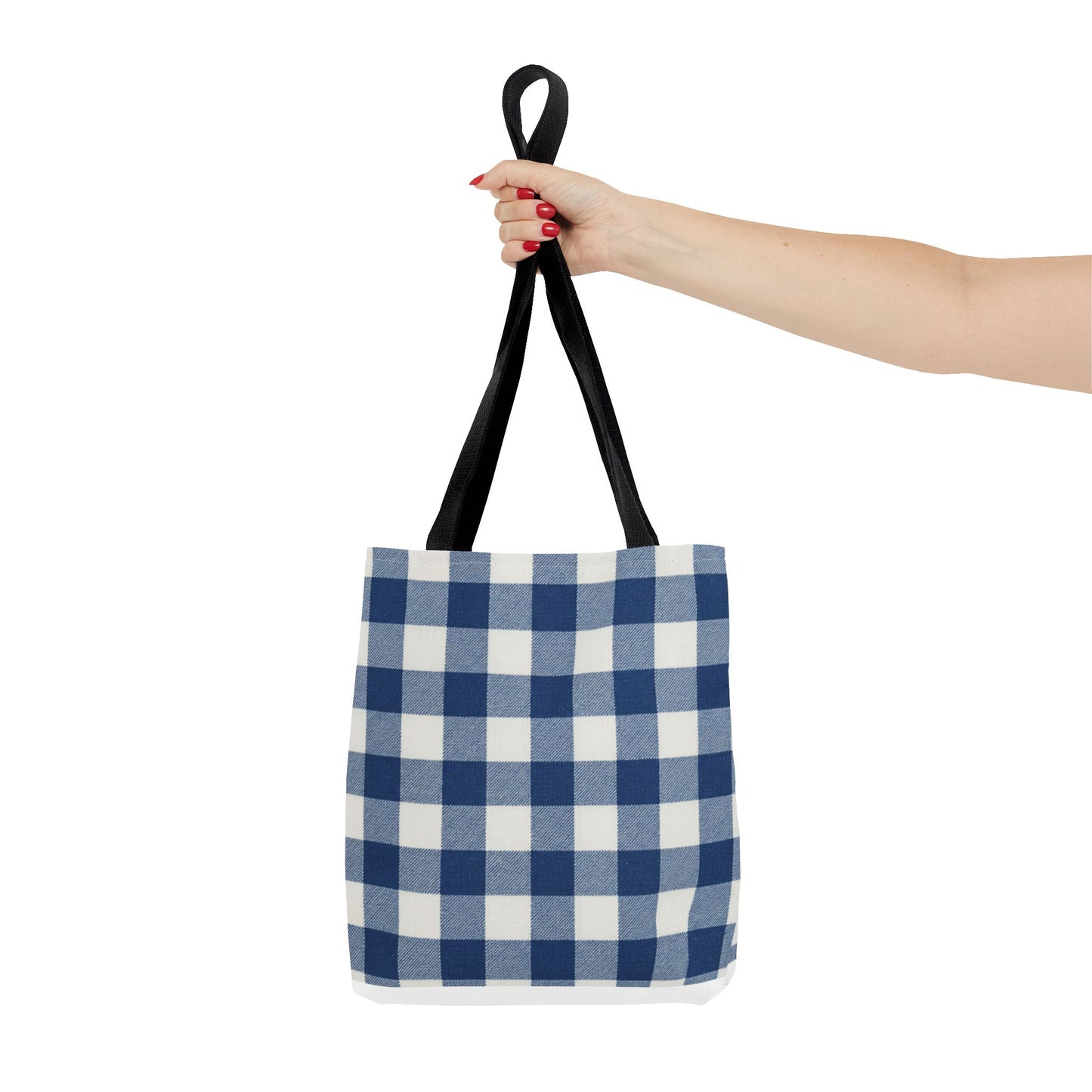 Stylish Blue Checkered Shopping Bag - Perfect for Everyday Use