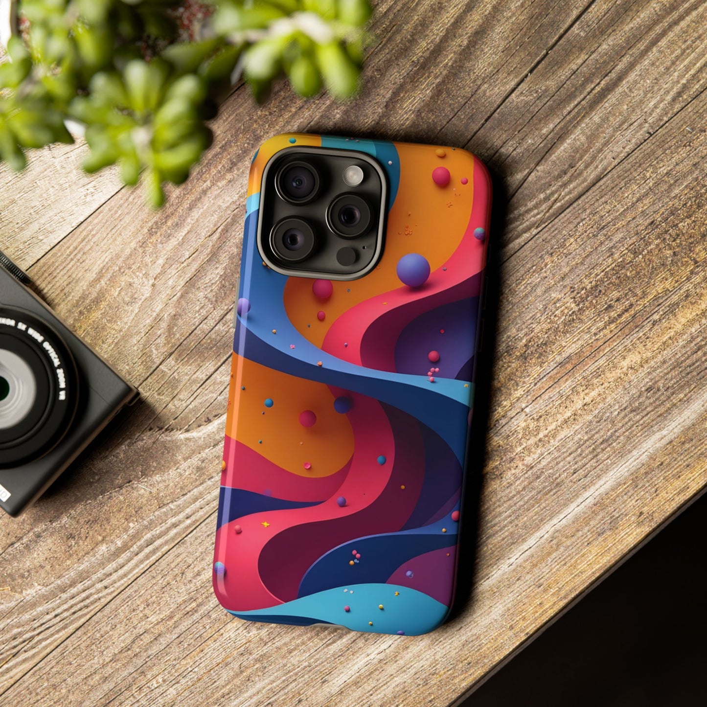 Vibrant Phone Cover - Colorful Abstract Design, Shockproof Protector, Trendy Accessories, Gift for Tech Lovers, Fun Style