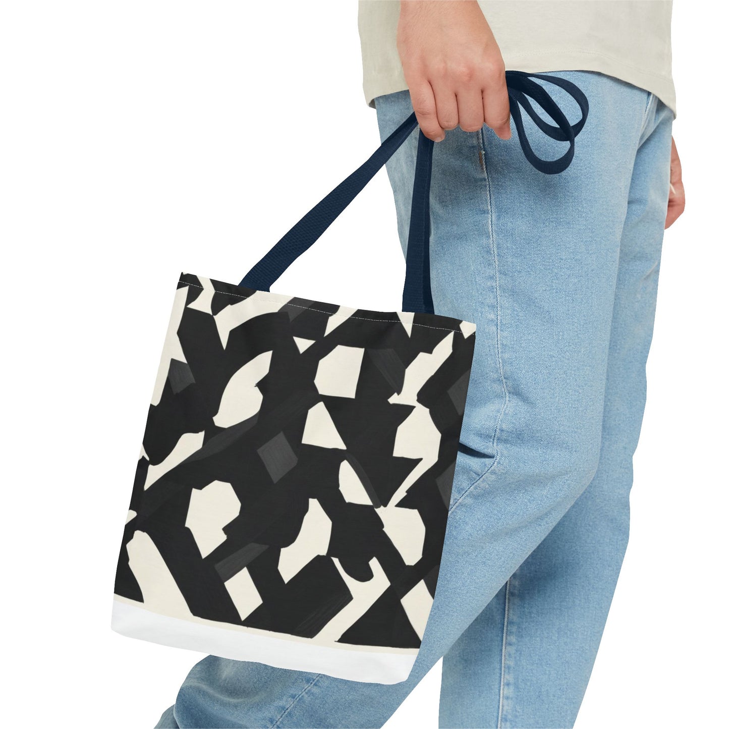 Modern Black and White Abstract Shopping Bag – Stylish, Versatile Carryall for Daily Use