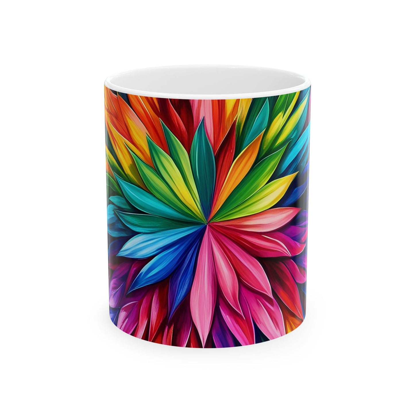 Vibrant Floral Ceramic Mug - Colorful Coffee Cup for Home & Office