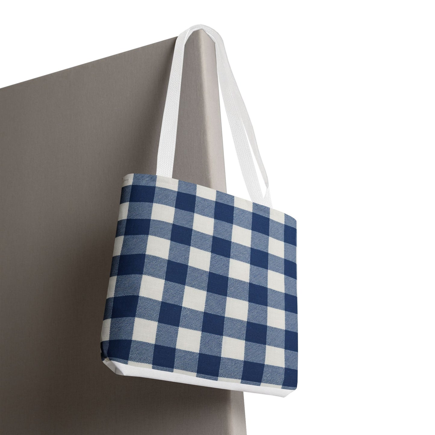 Stylish Blue Checkered Shopping Bag - Perfect for Everyday Use
