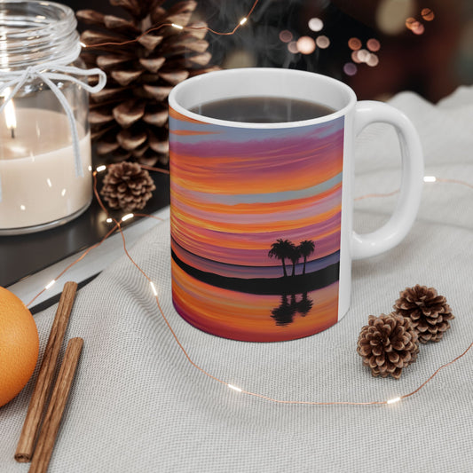 Tropical Sunset Ceramic Mug - Perfect for Coffee Lovers & Beach Vibes
