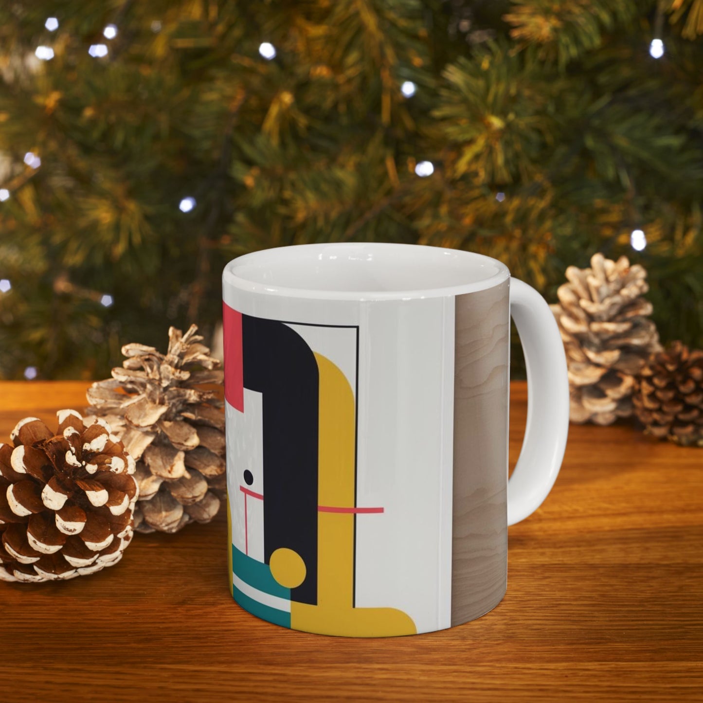 Modern Geometric Ceramic Mug - Perfect for Coffee Lovers